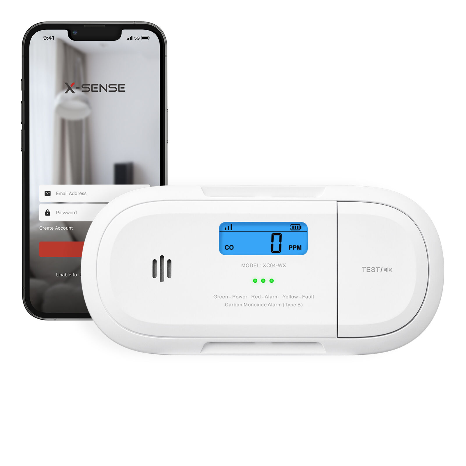 X-Sense XC04-WX WLAN-CO-Melder mit App & LCD