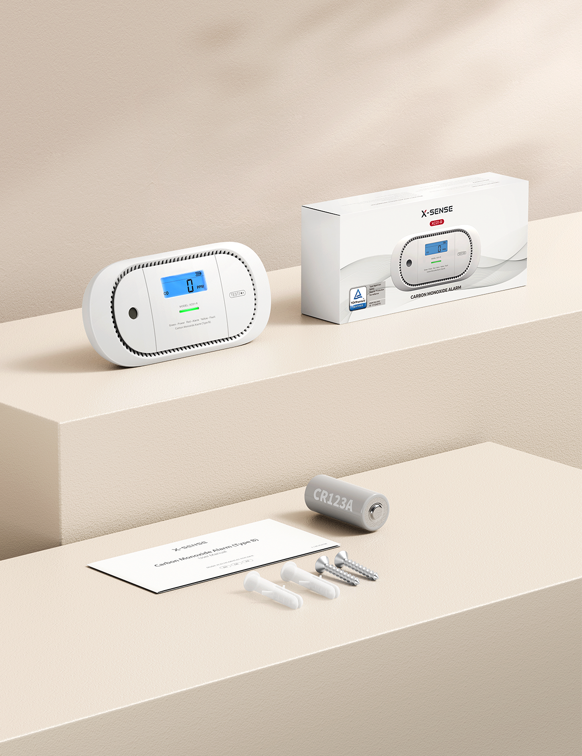 X-Sense XC01-R CO-Melder, austauschbare Batterie