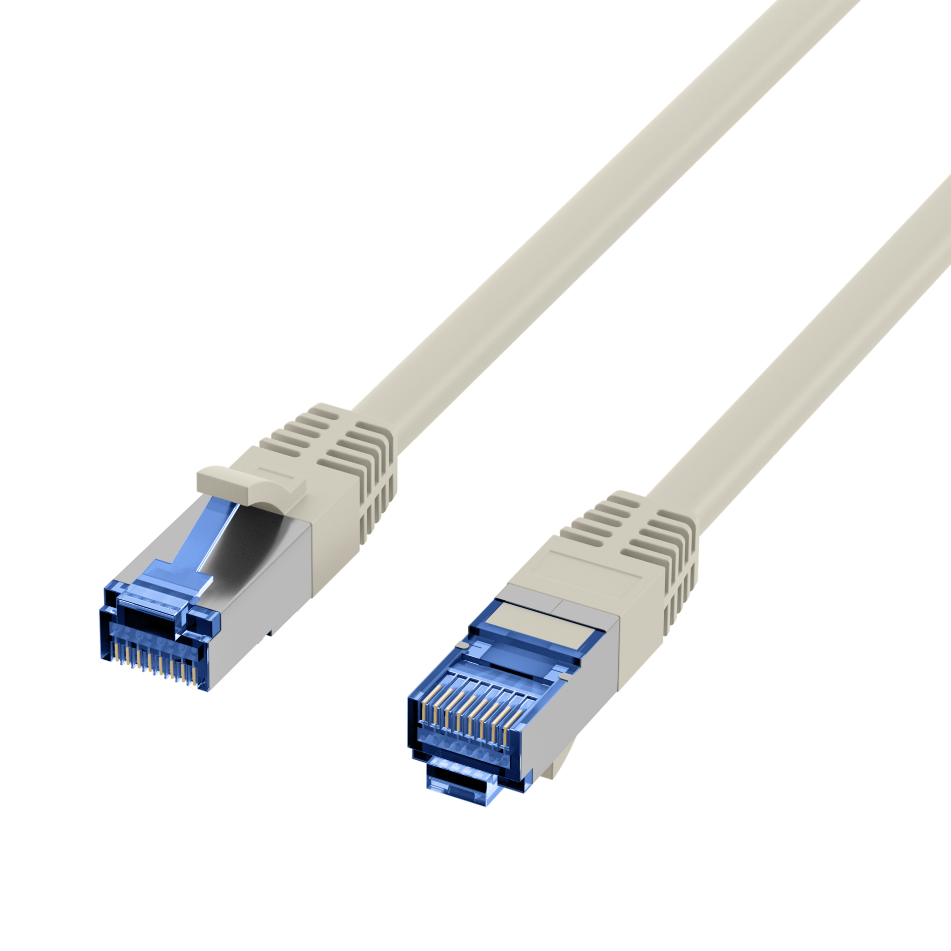 EPS RJ45 Patchkabel Cat.6A S/FTP TPE Cat.7 Rohkabel grau 1m Detailansicht Bild 2 | EPS