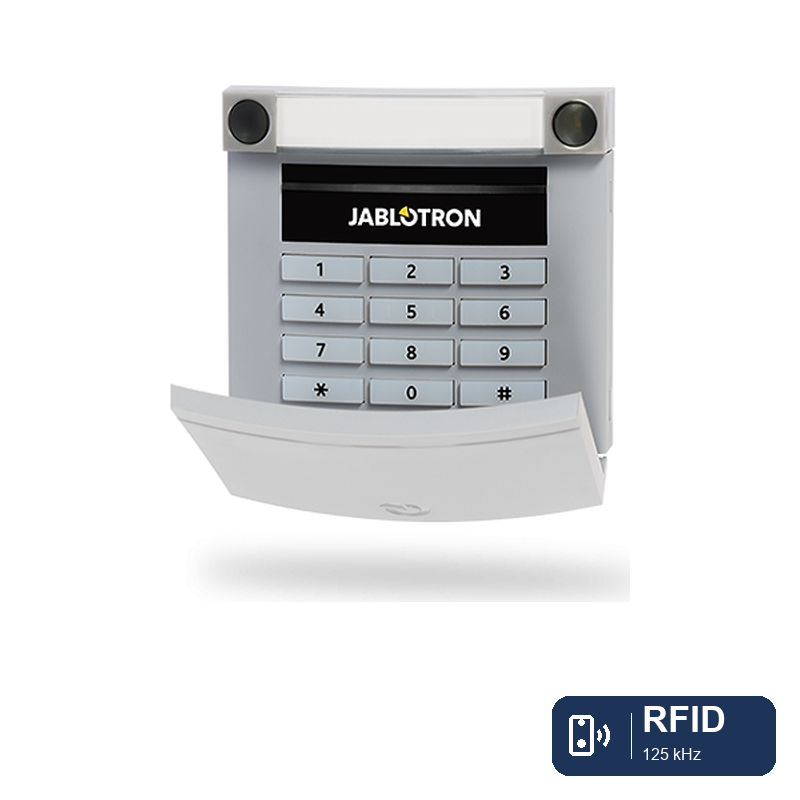 Jablotron_JA-113E-GR_RFID_Badge.png JA-153E-GR Drahtloses Zugangsmodul mit RFID und Tastatur - grau