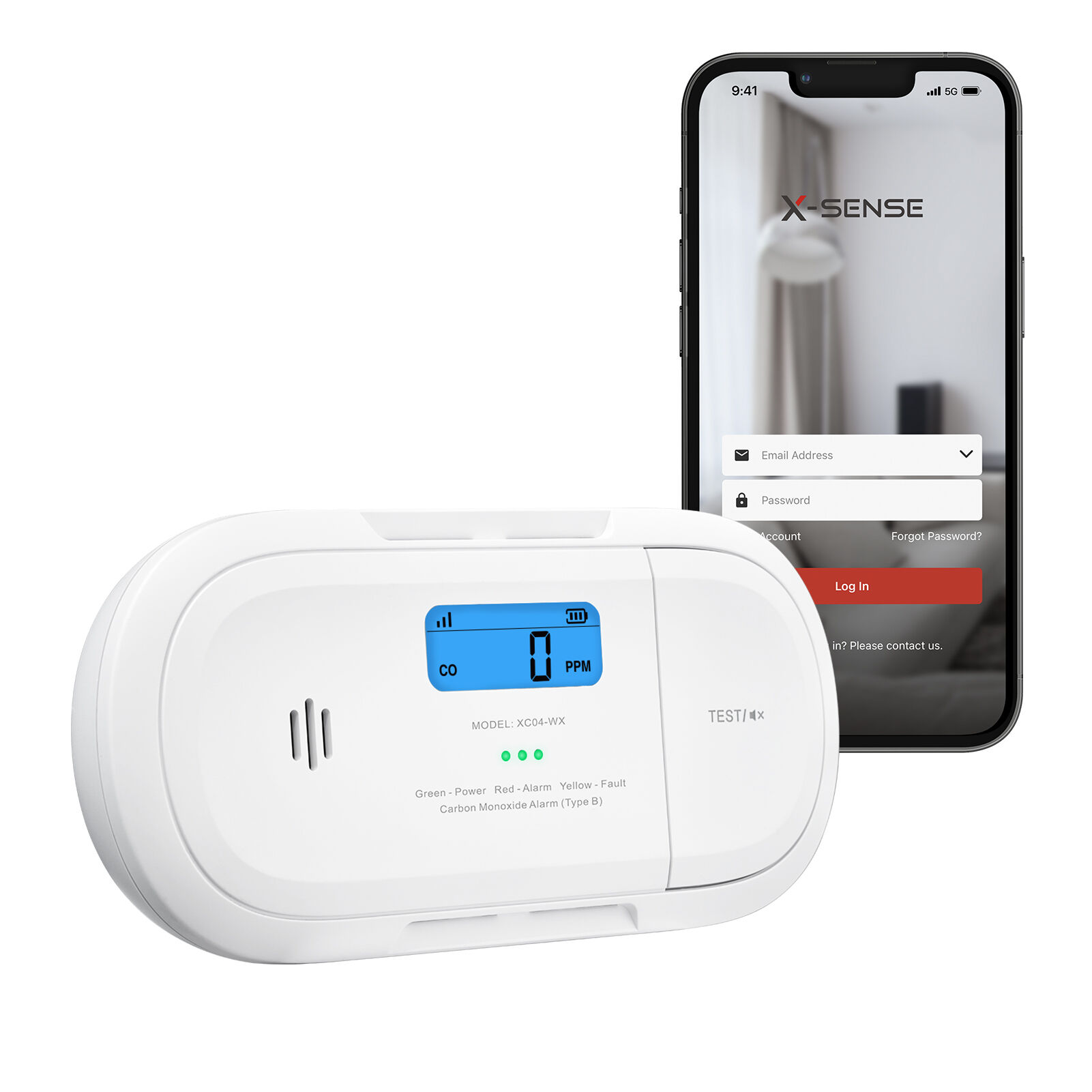 X-Sense XC04-WX WLAN-CO-Melder mit App & LCD