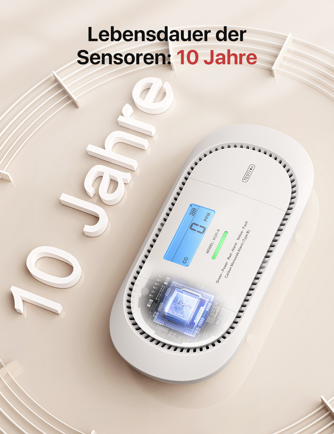 X-Sense XC01-R CO-Melder, austauschbare Batterie X-Sense XC01-R CO-Melder, austauschbare Batterie