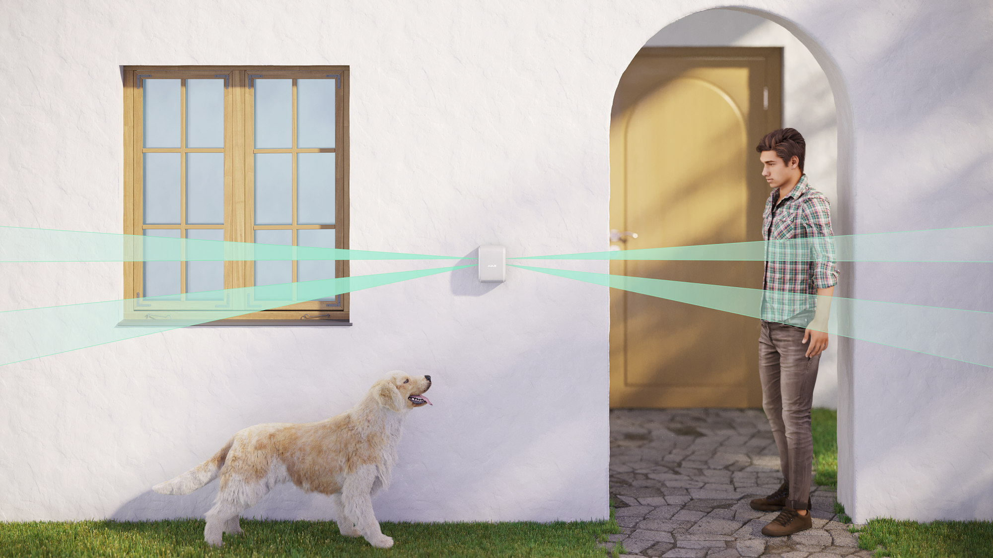 Ajax DualCurtain Outdoor Weiß Ajax DualCurtain Outdoor Weiß Detailansicht Bild 4 | EPS