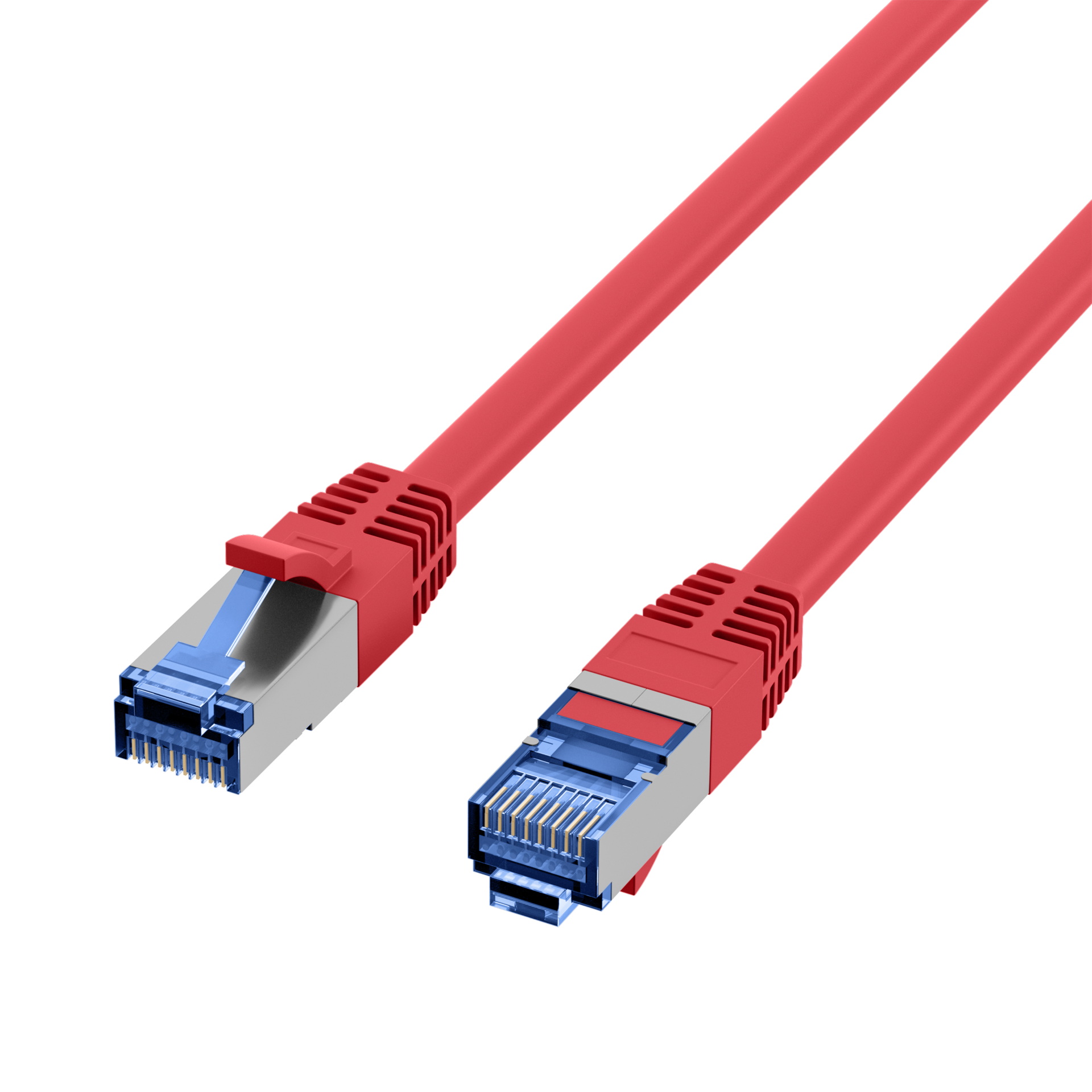 EPS RJ45 Patchkabel Cat.6A S/FTP TPE Cat.7 Rohkabel rot 0,5m | EPS