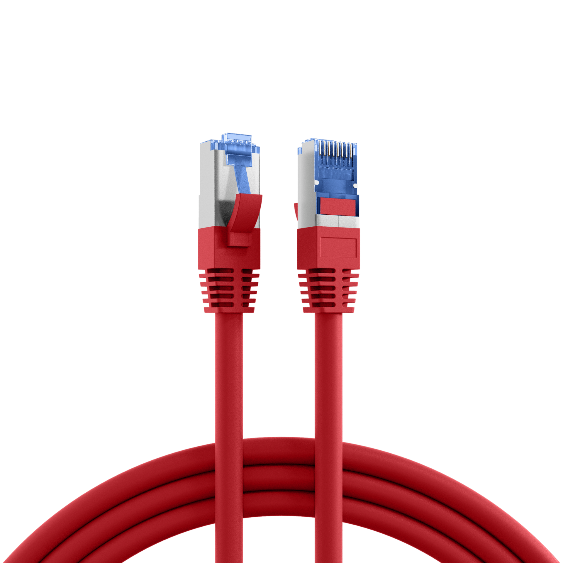 EPS RJ45 Patchkabel Cat.6A S/FTP TPE Cat.7 Rohkabel rot 0,5m Detailansicht Bild 2 | EPS