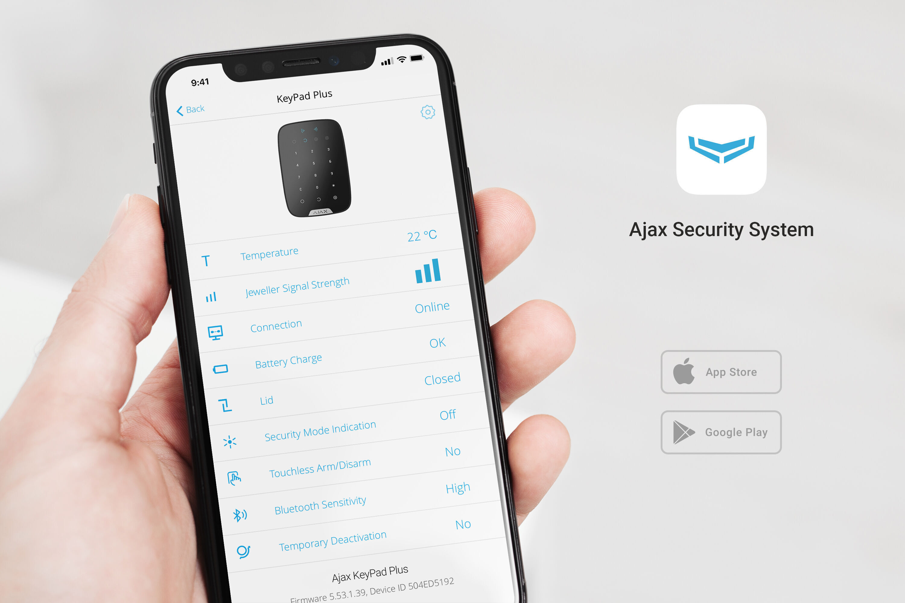 Ajax Keypad Plus Schwarz Detailansicht Bild 4 | EPS