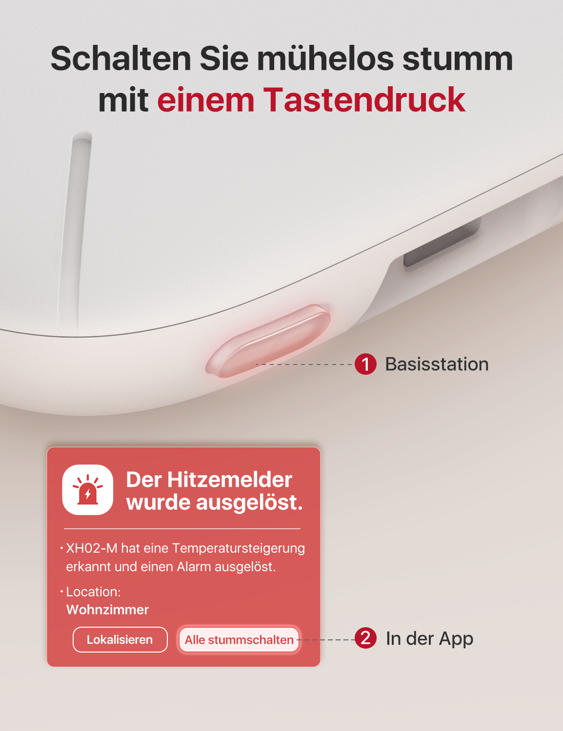 X-Sense XH02-M Funk-Hitzemelder, 10-Jahres-Batterie X-Sense XH02-M Funk-Hitzemelder, 10-Jahres-Batterie