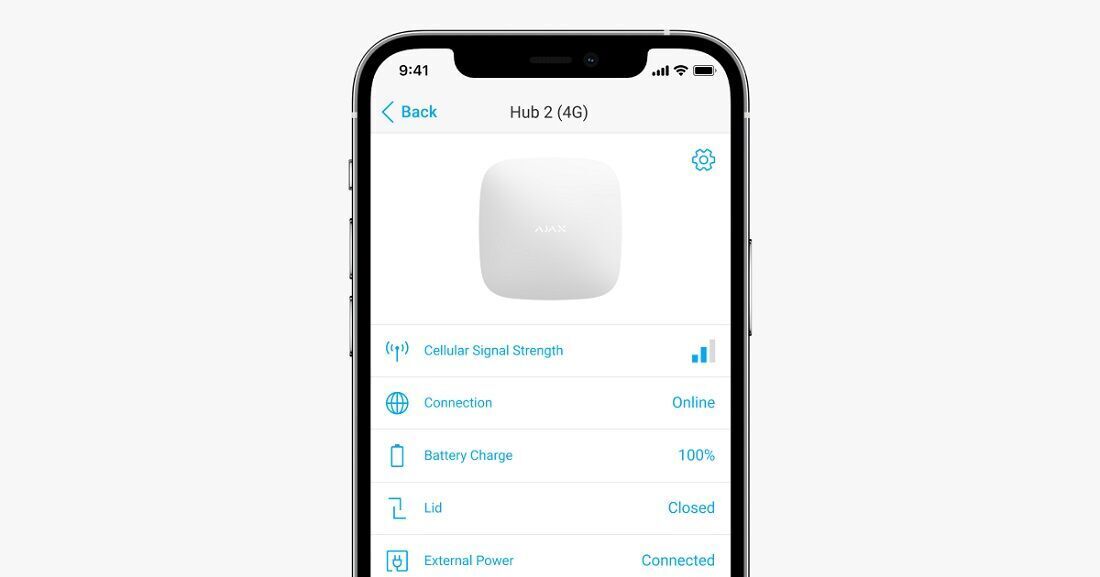 Ajax Hub 2 (4G) Jeweller Weiß Detailansicht Bild 6 | EPS
