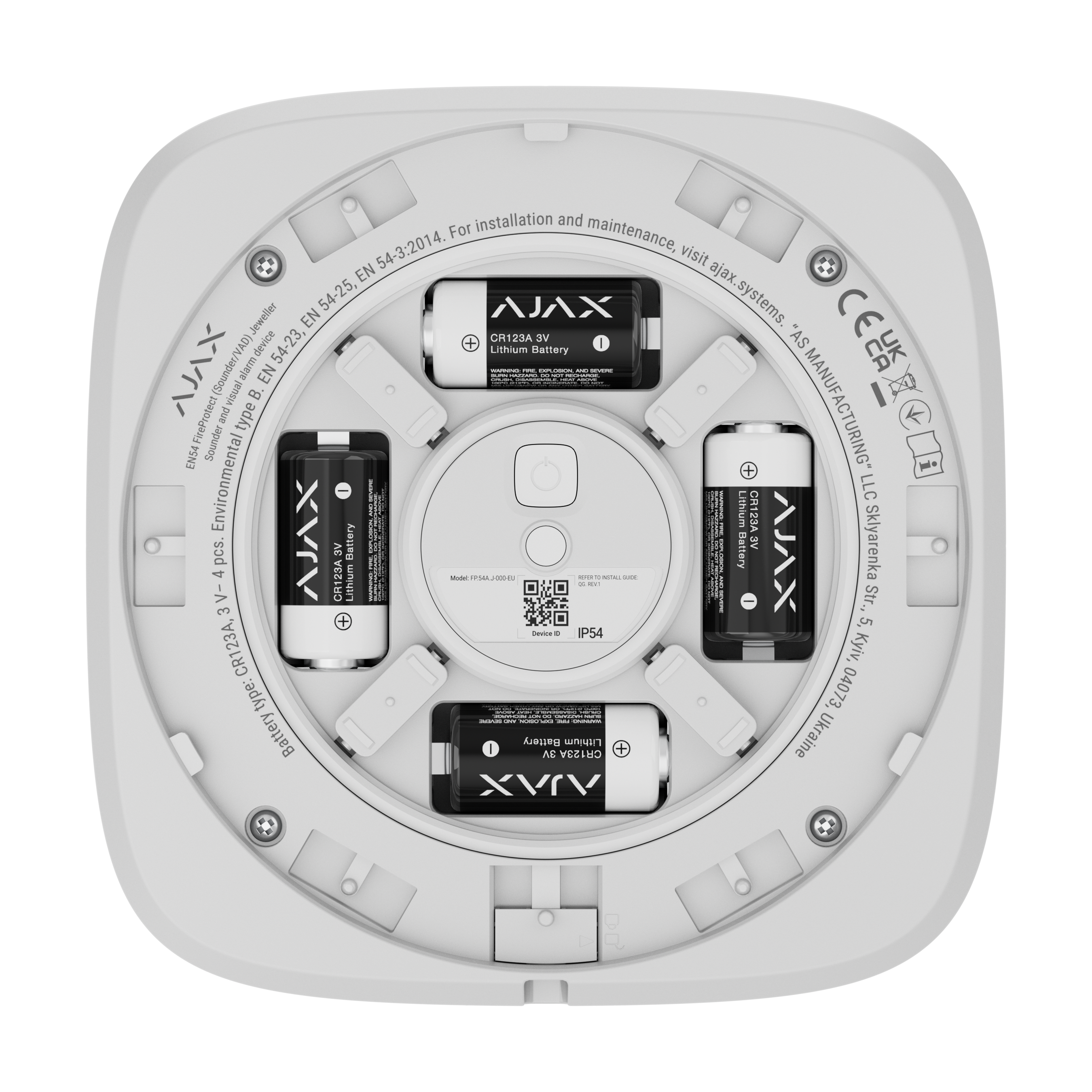 Ajax-Fire EN54 FireProtect (Sounder) weiß Detailansicht Bild 9 | EPS