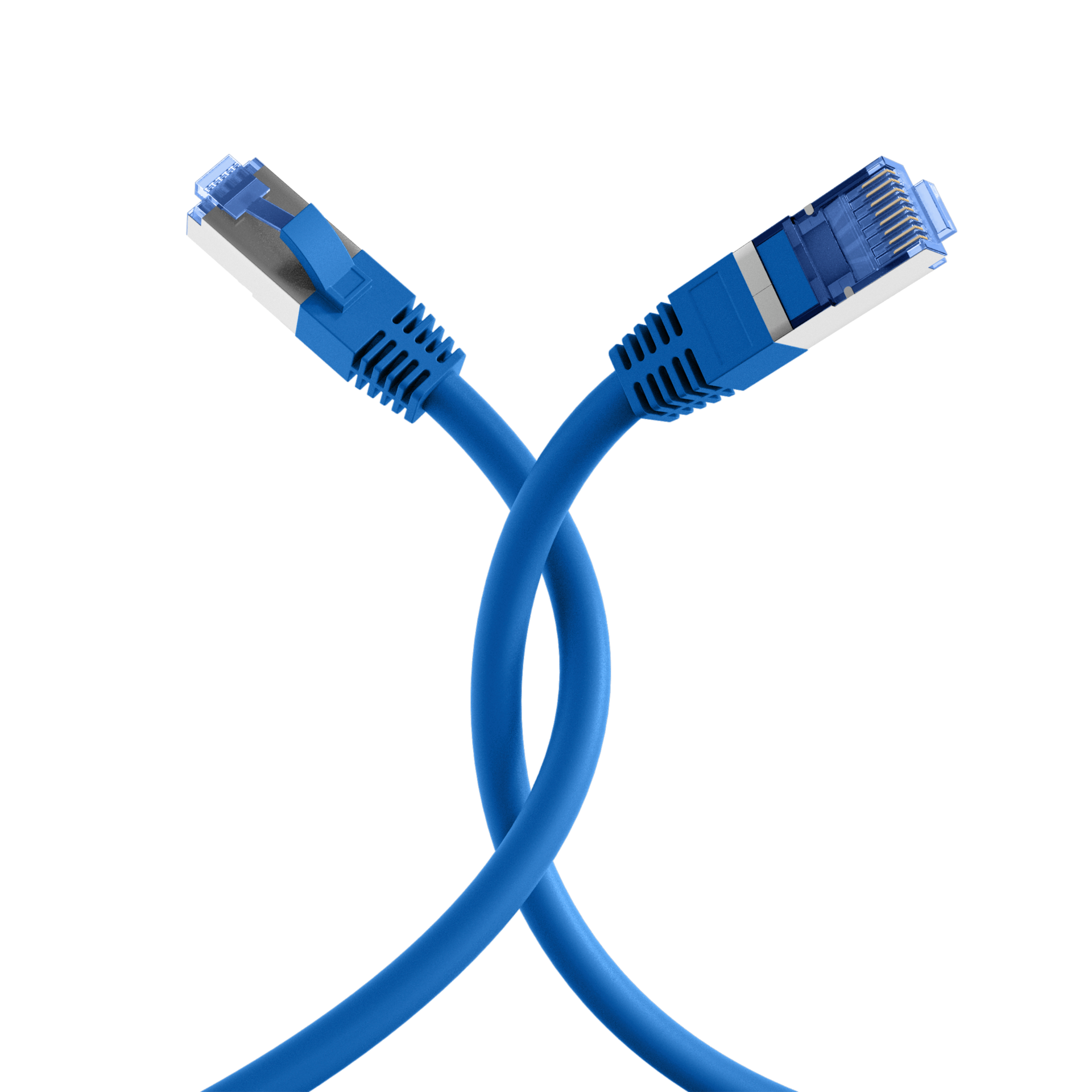 EPS RJ45 Patchkabel Cat.6A S/FTP TPE Cat.7 Rohkabel blau 1m EPS RJ45 Patchkabel Cat.6A S/FTP TPE Cat.7 Rohkabel blau 1m Detailansicht Bild 2 | EPS