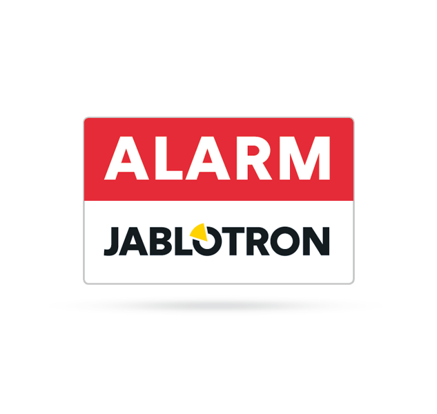Jablotron Aufkleber "Alarm Jablotron" 39 x 24 mm Jablotron Aufkleber "Alarm Jablotron" 39 x 24 mm | EPS