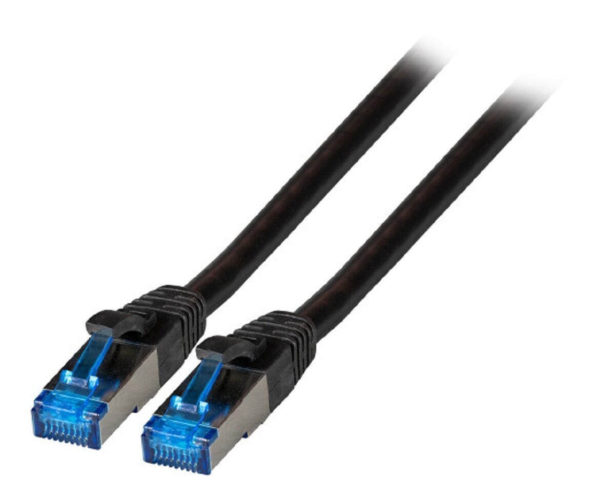 RJ45 Patchkabel Cat.6A S/FTP TPE Cat.7 Rohkabel schwarz RJ45 Patchkabel Cat.6A S/FTP TPE Cat.7 Rohkabel schwarz