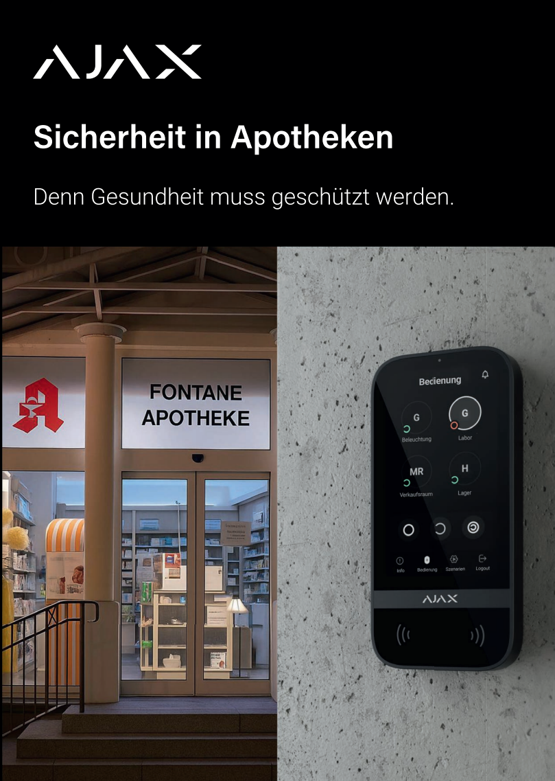 Ajax Broschüre: Sicherheit in Apotheken