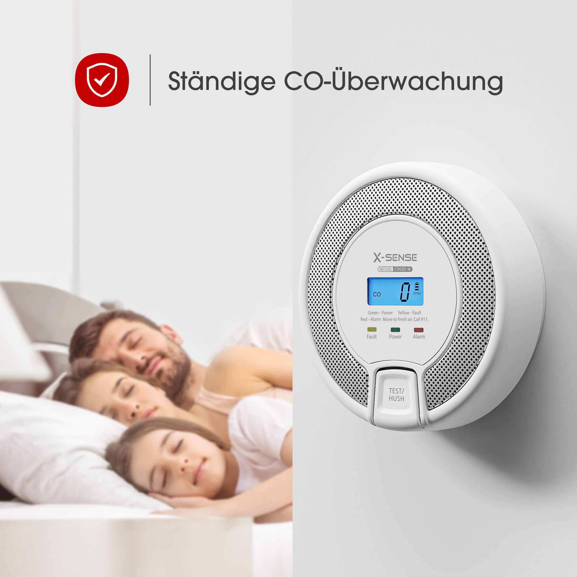 X-Sense CO03D-W Funk-CO-Melder mit LCD-Display X-Sense CO03D-W Funk-CO-Melder mit LCD-Display