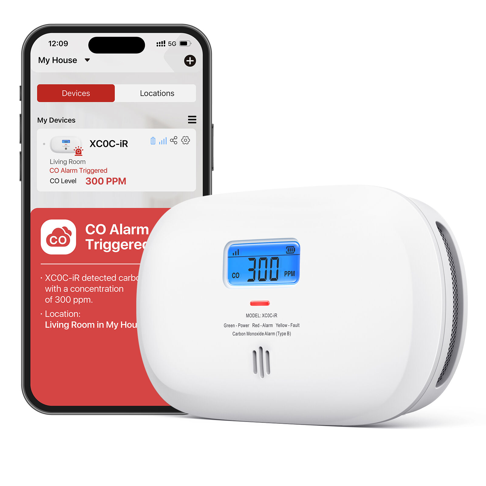 X-Sense XC0C-iR WLAN-CO-Melder mit App-Steuerung X-Sense XC0C-iR WLAN-CO-Melder mit App-Steuerung