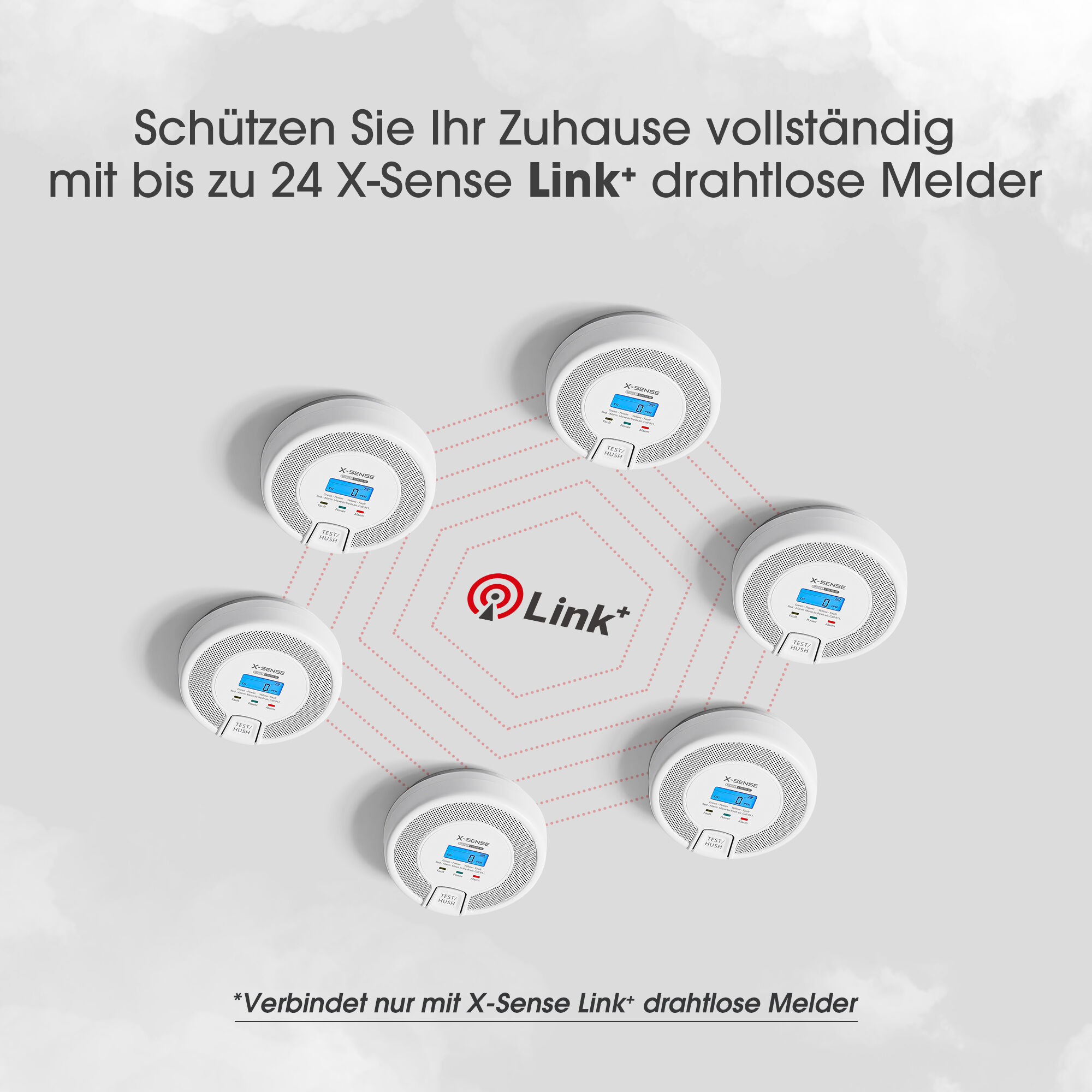 X-Sense CO03D-W Funk-CO-Melder mit LCD-Display