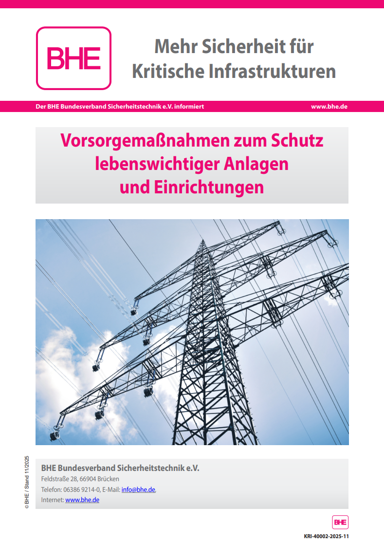 BHE BHE Broschüre: Mehr Sicherheit für Kritische Infrastrukturen BHE BHE Broschüre: Mehr Sicherheit für Kritische Infrastrukturen | EPS