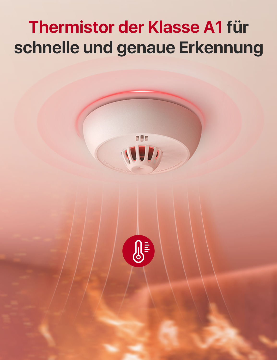 X-Sense XH02-M Funk-Hitzemelder, 10-Jahres-Batterie