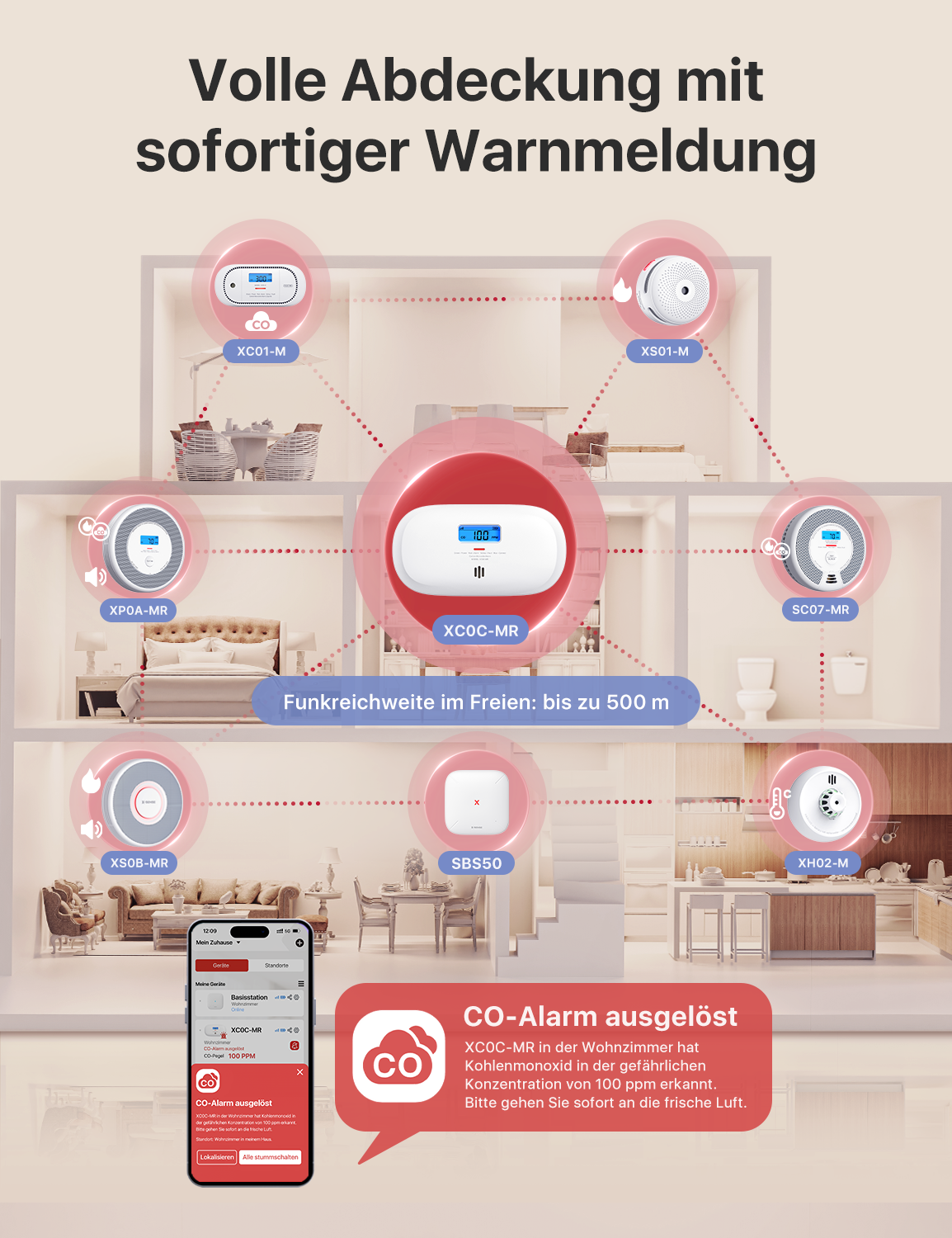 X-Sense XC0C-MR WLAN-CO-Melder, Funk-kompatibel X-Sense XC0C-MR WLAN-CO-Melder, Funk-kompatibel