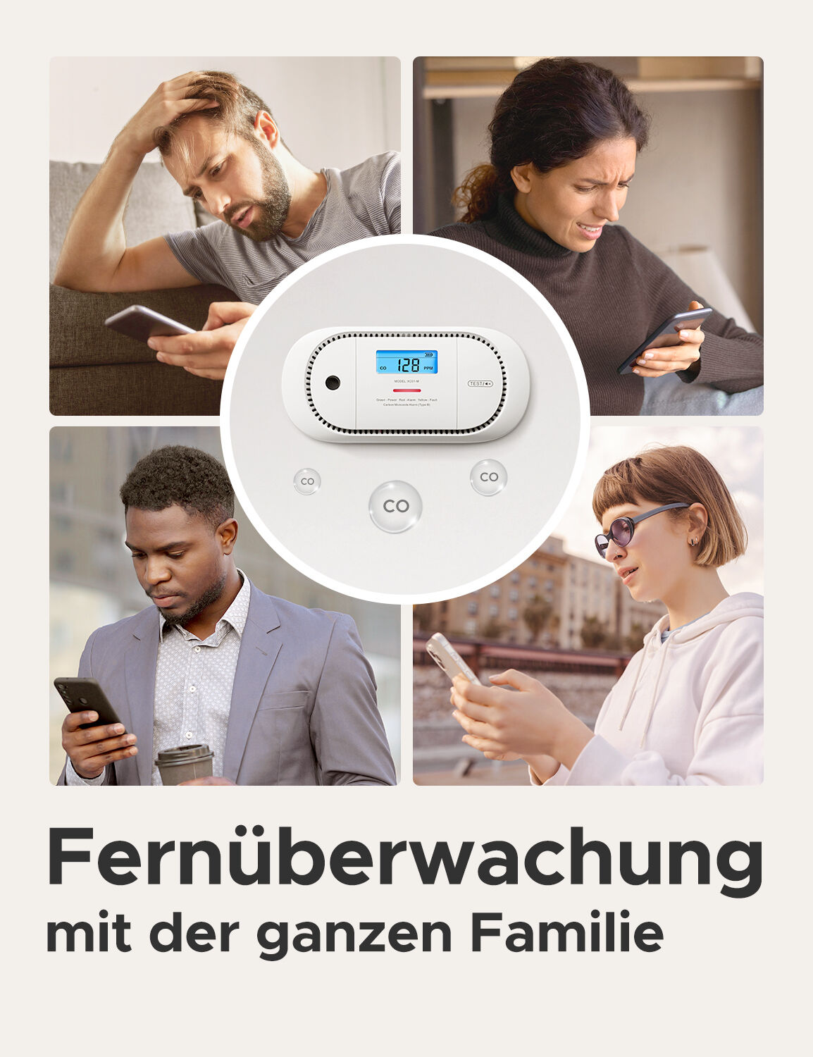 X-Sense XC01-M Funk-CO-Melder mit App & LCD X-Sense XC01-M Funk-CO-Melder mit App & LCD