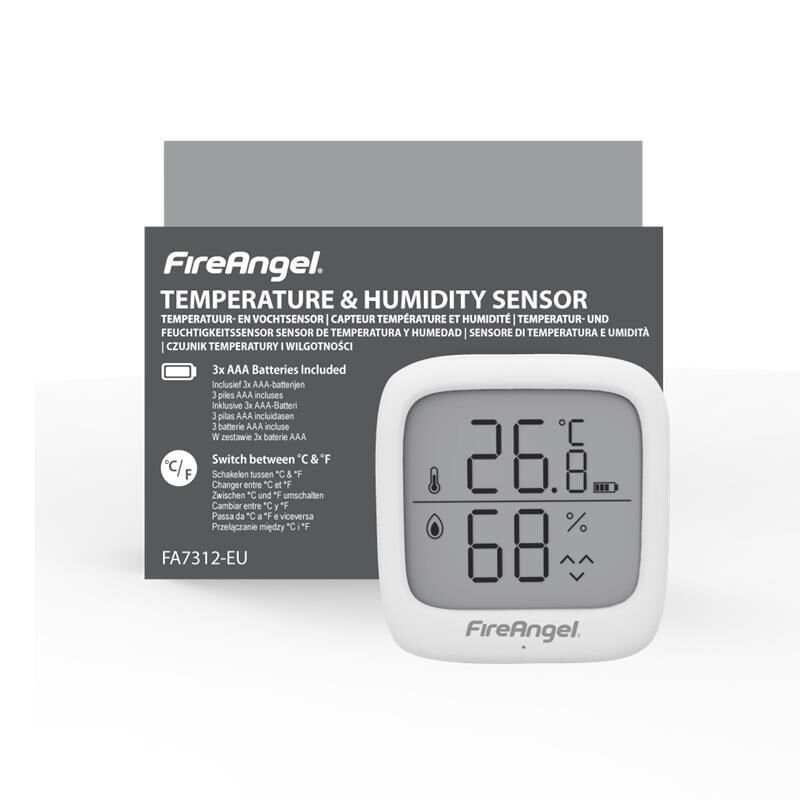 FireAngel FA-7312-EUX4 Temperatur- und Feuchtigkeitssensor Detailansicht Bild 2 | EPS