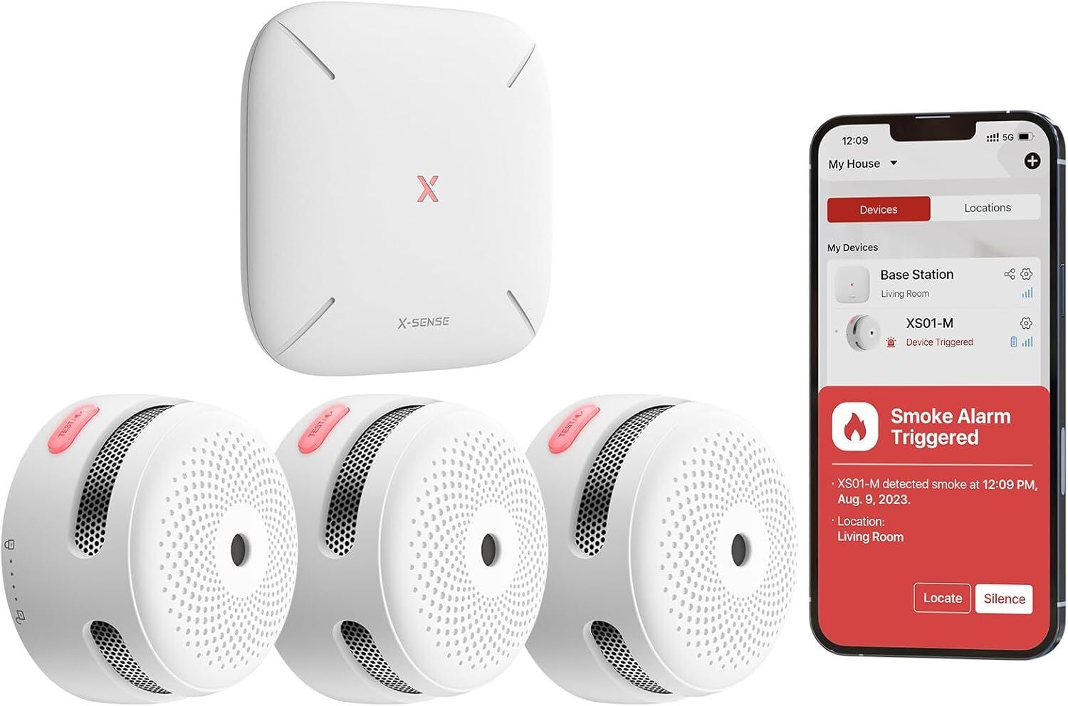 X-Sense FS31 Funk-Rauchmelder-Set 3+1 mit Gateway X-Sense FS31 Funk-Rauchmelder-Set 3+1 mit Gateway