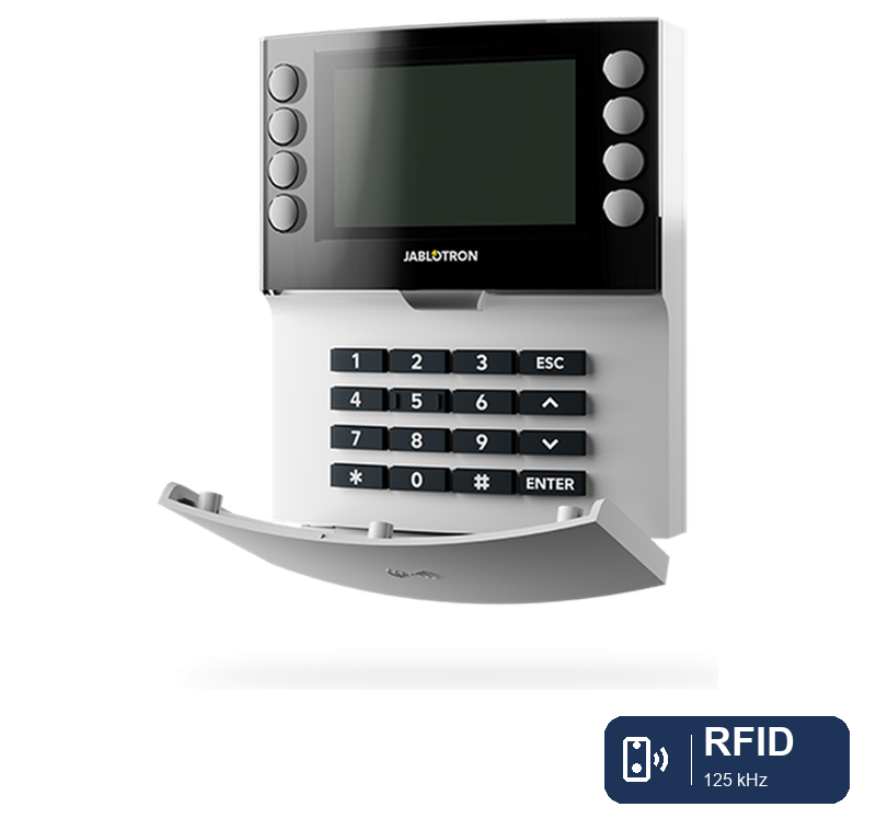 Jablotron_JA-115E_RFID_Badge.png JA-115E Bus-Viersegmenttastatur mit Display und RFID-Leser