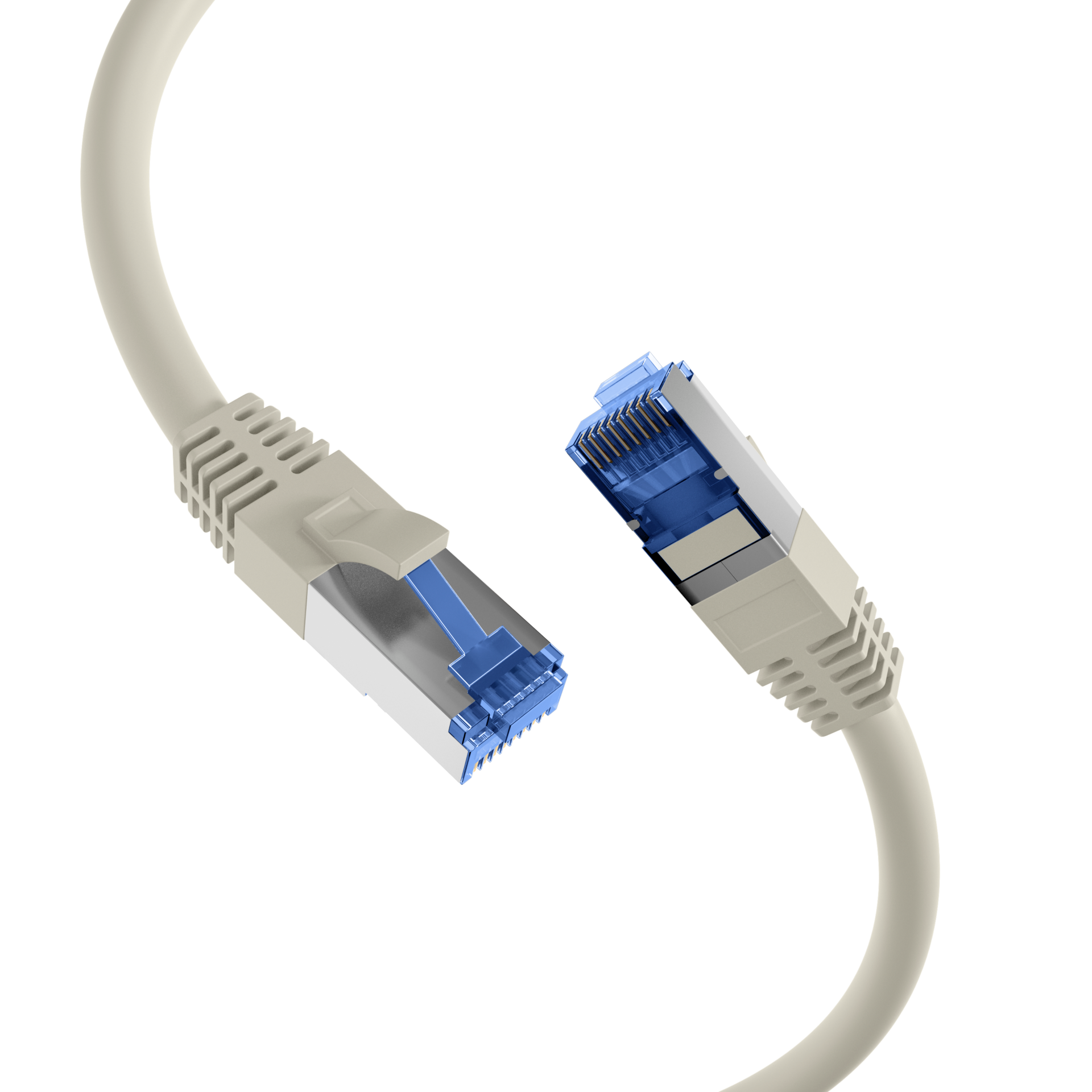 EPS RJ45 Patchkabel Cat.6A S/FTP TPE Cat.7 Rohkabel grau 1m Detailansicht Bild 3 | EPS