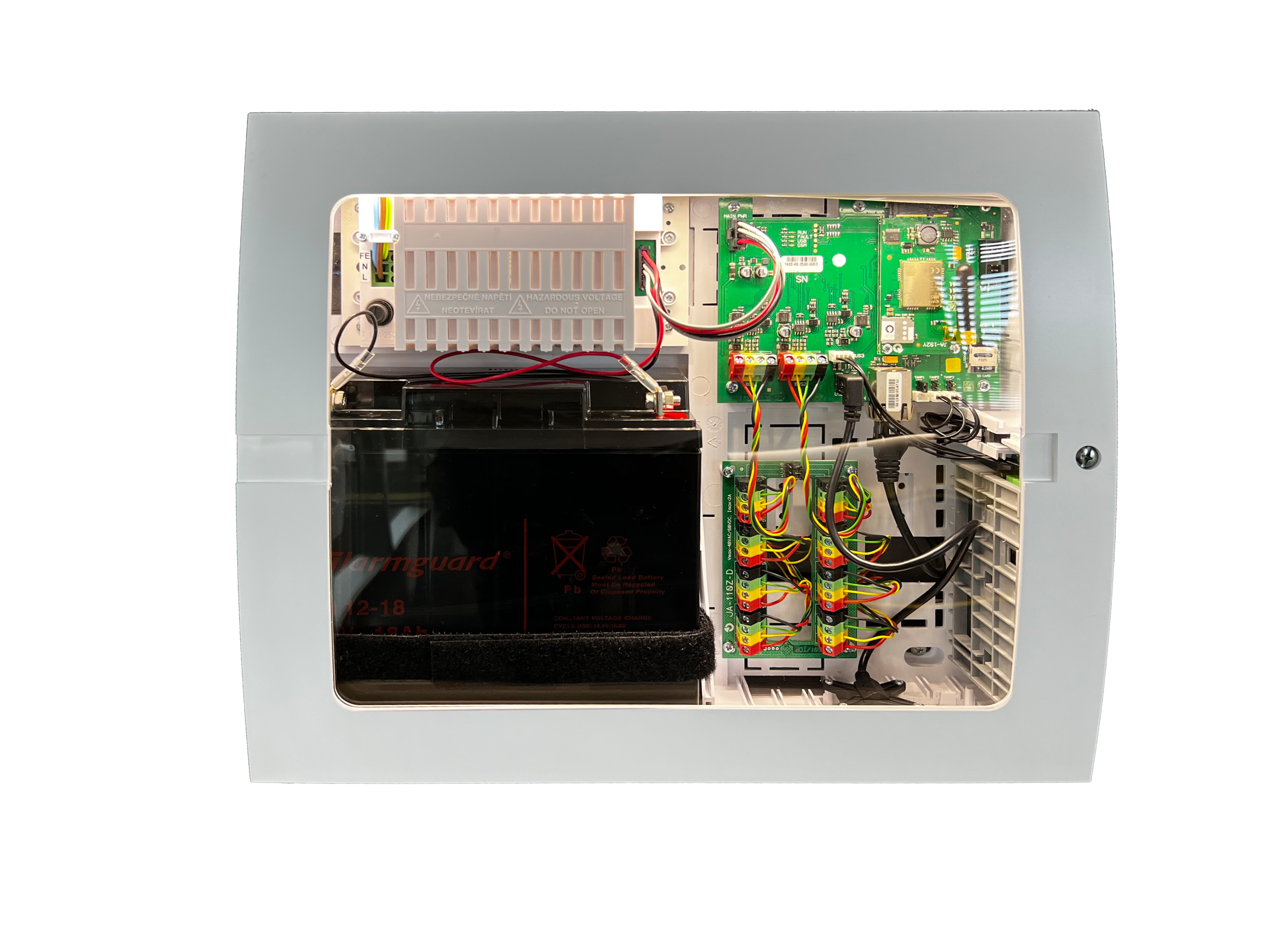 Jablotron PP-CENTRBOX-M Modifizierte Bedienfeldabdeckung mit Plexiglas und Hintergrundbeleuchtung - Größe M | EPS