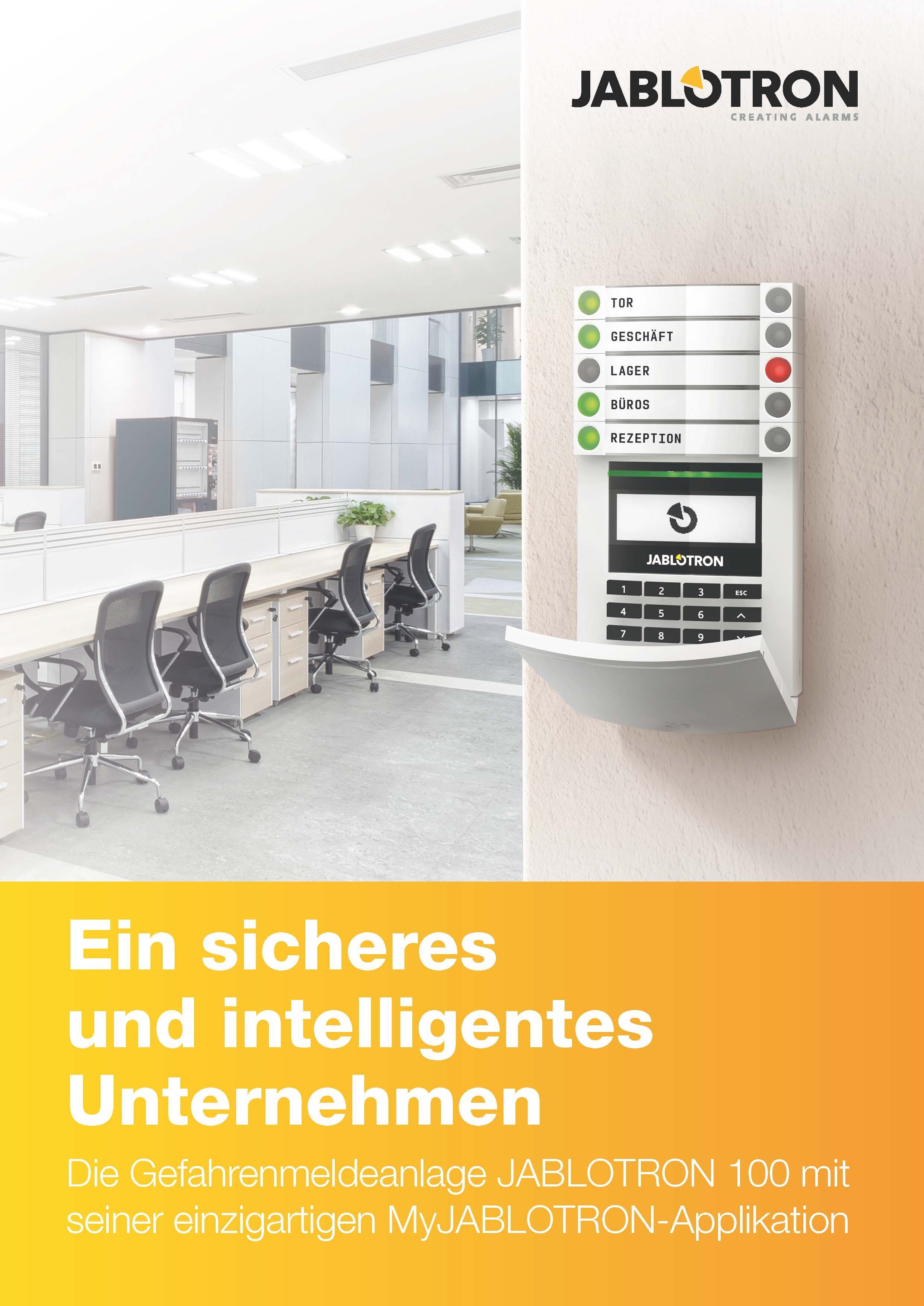 Jablotron Broschüre: Sicheres Unternehmen Jablotron Broschüre: Sicheres Unternehmen