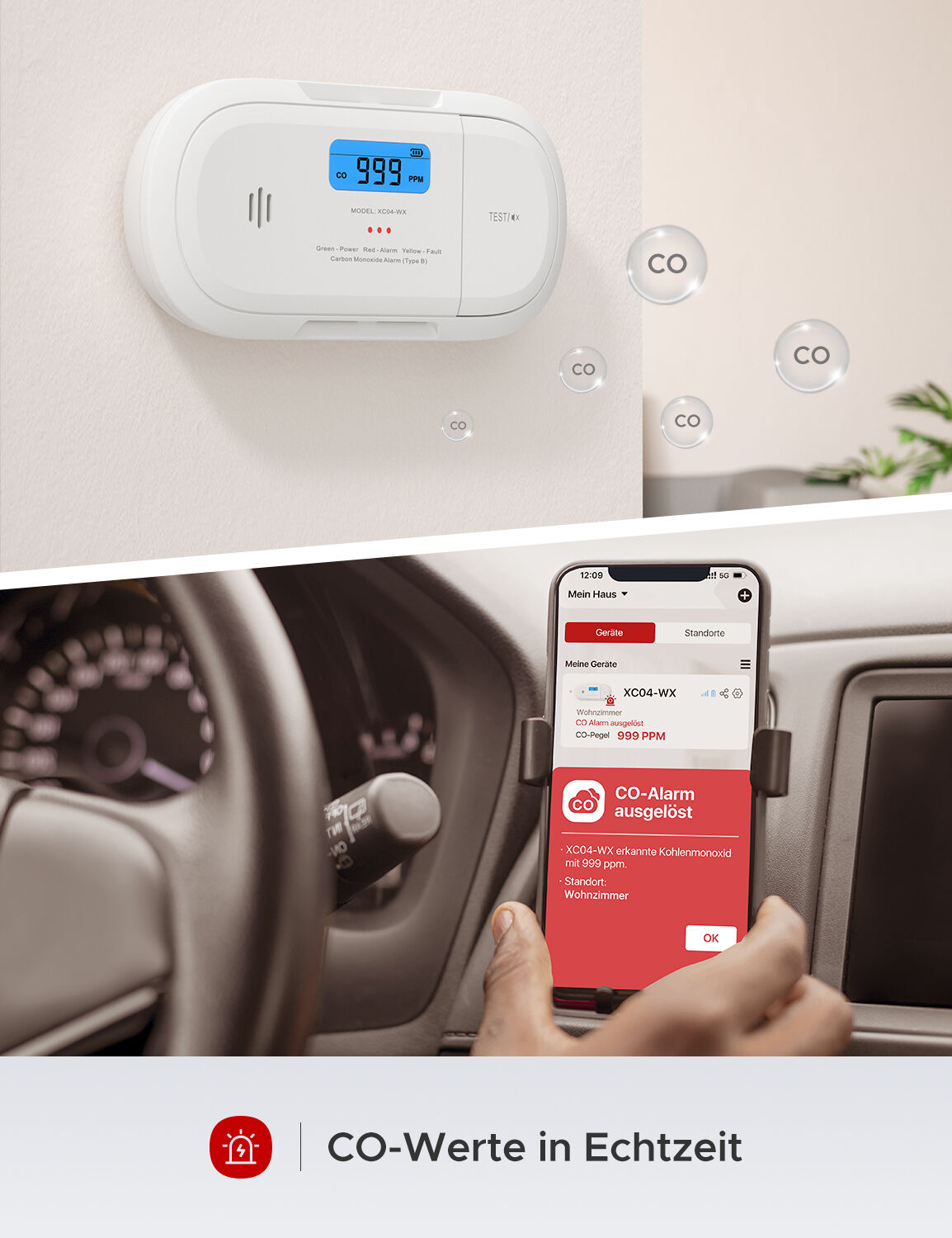 X-Sense XC04-WX WLAN-CO-Melder mit App & LCD X-Sense XC04-WX WLAN-CO-Melder mit App & LCD
