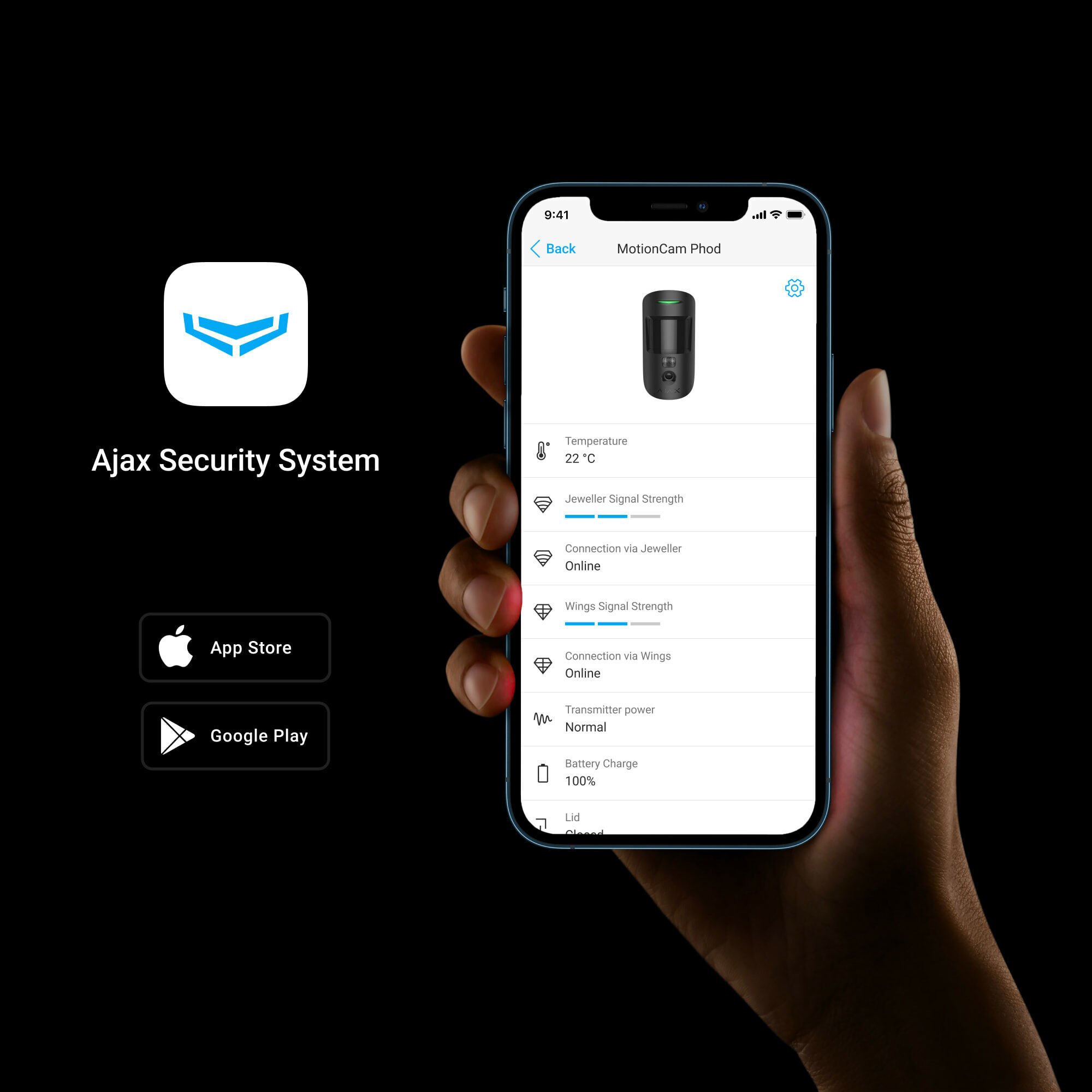 Ajax MotionCam (PhOD) Jeweller Schwarz Detailansicht Bild 11 | EPS
