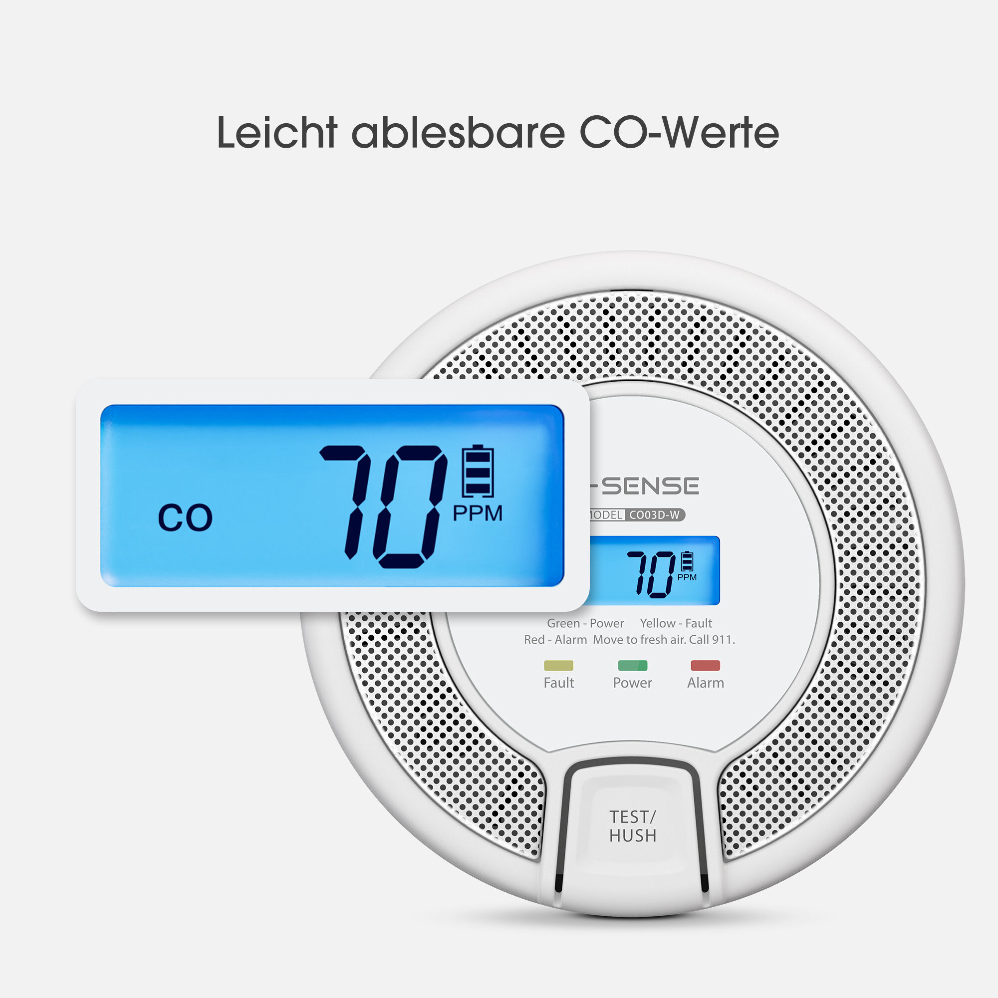 X-Sense CO03D-W Funk-CO-Melder mit LCD-Display X-Sense CO03D-W Funk-CO-Melder mit LCD-Display