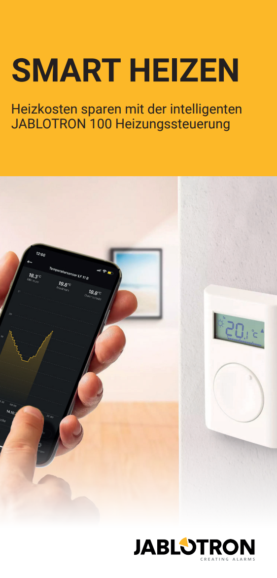 Jablotron-Flyer: Smart Heizen Elektronik, Handy, Telefon