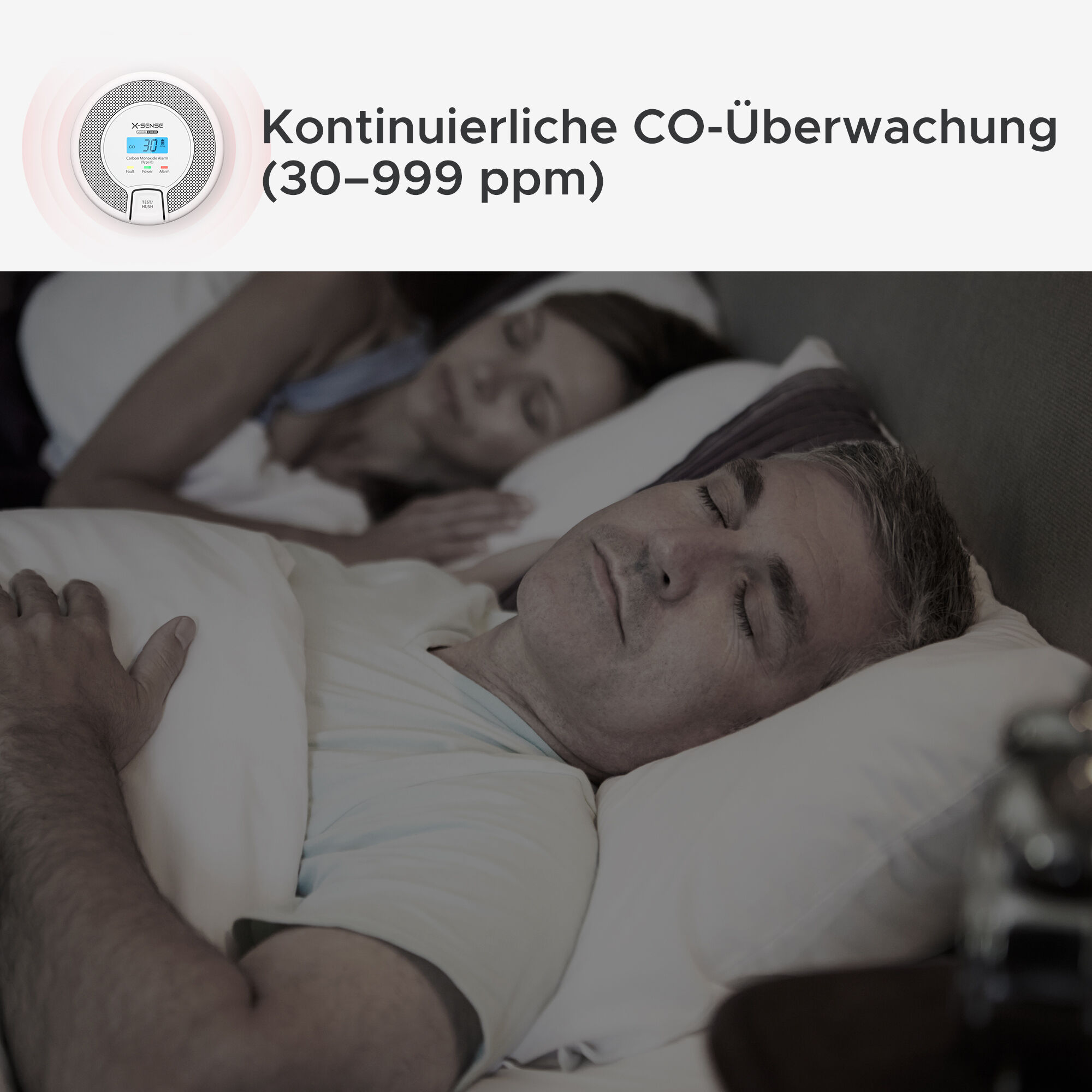X-Sense CO03D CO-Melder mit LCD, austauschbare Batterie X-Sense CO03D CO-Melder mit LCD, austauschbare Batterie