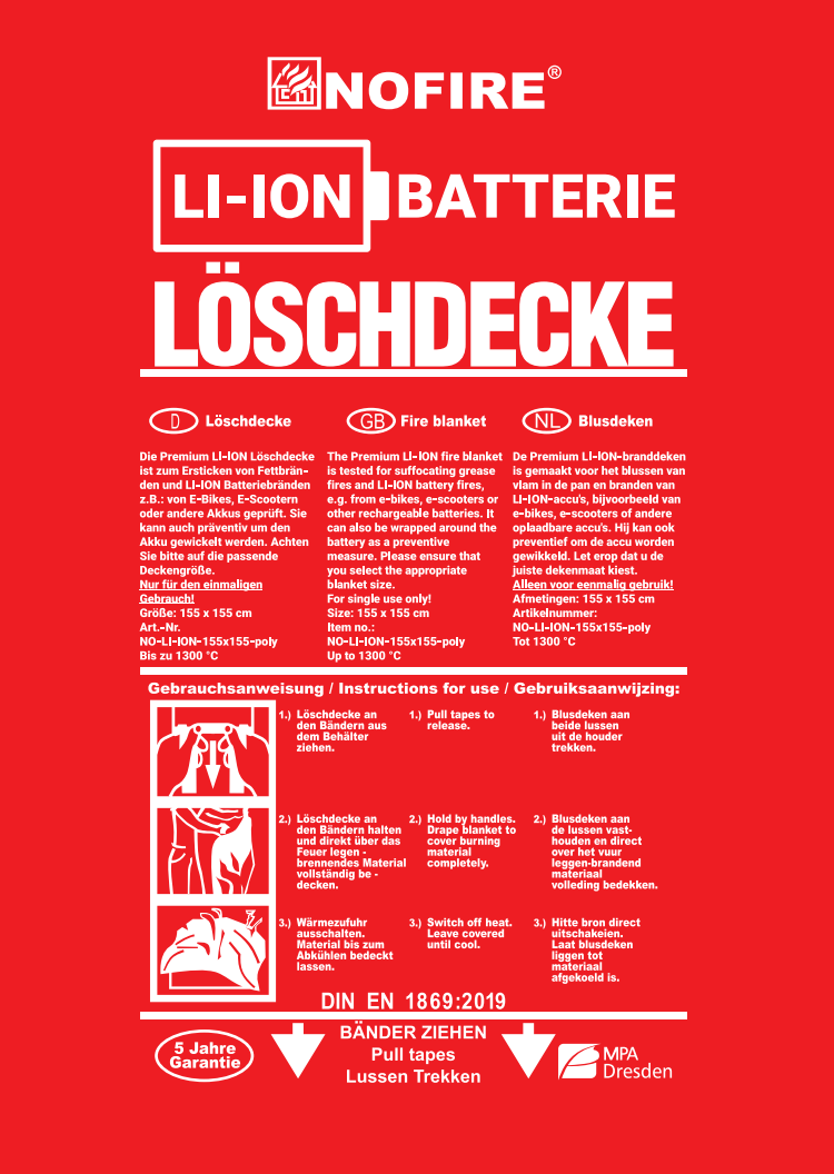 LI-ION Löschdecke 155x155/Poly