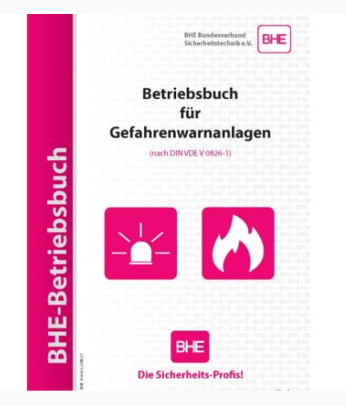 BHE-Betriebsbuch fürGefahrenwarnanlagen (VDE V 0826-1), Werbung, Plakat, Erste Hilfe