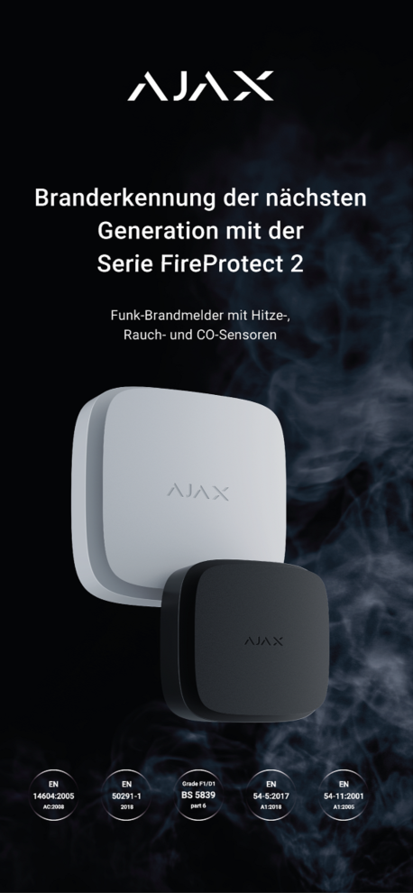 Ajax Flyer - FireProtect 2 Werbung, Plakat, Werbung, Plakat