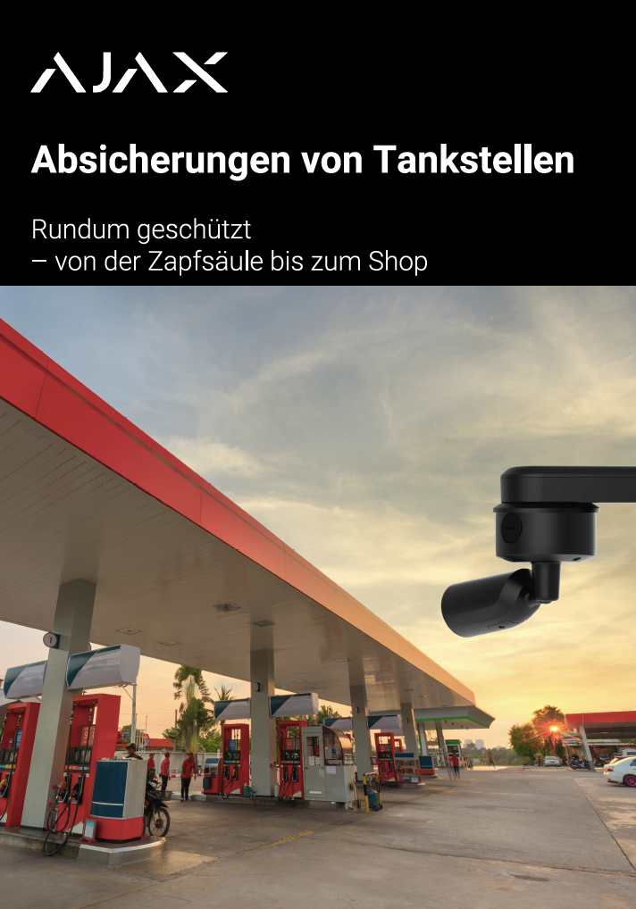 Ajax Broschüre: Absicherung in Tankstellen