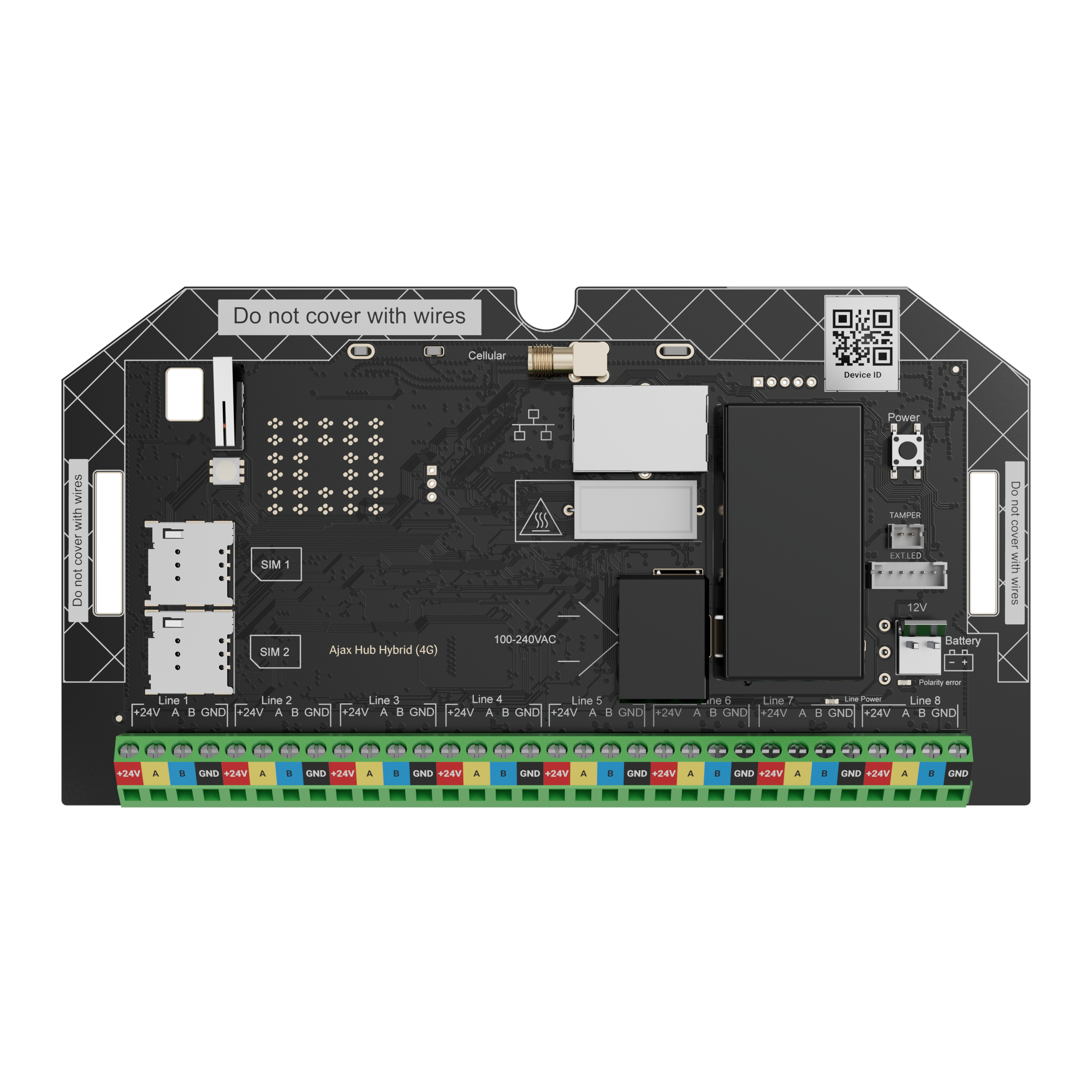 Superior Hub Hybrid (4G) (without casing), Elektronik, Hardware, Anzeigetafel, CAD-Diagramm, Diagramm