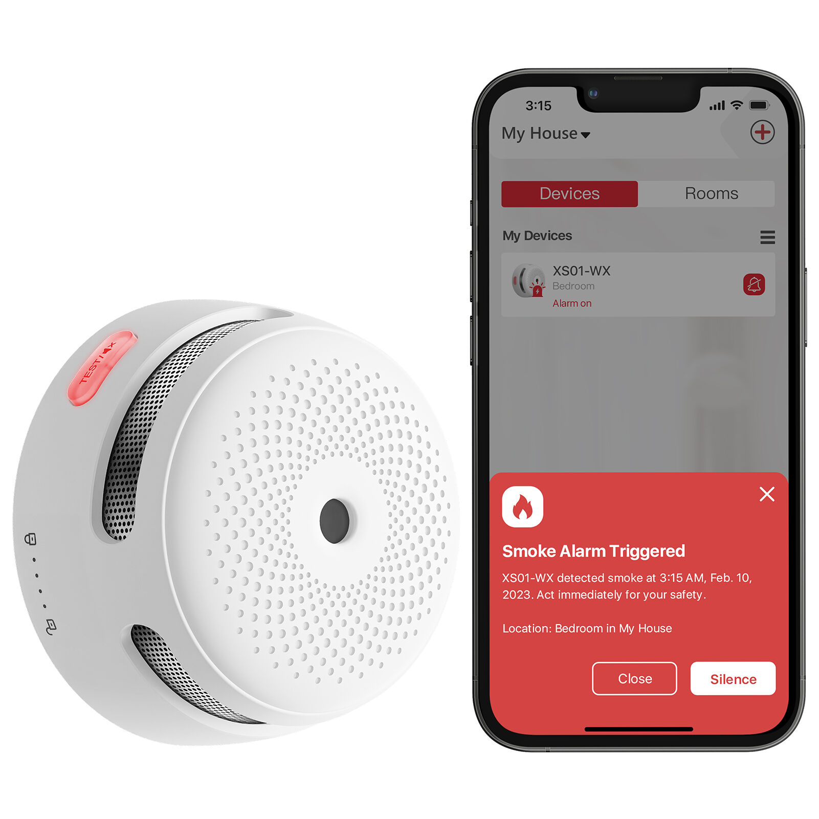 X-Sense XS01-WX WLAN-Rauchmelder, App-Steuerung