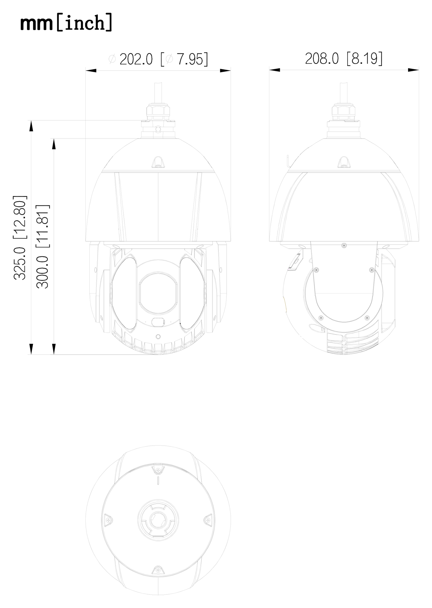 Dahua_SD6E432MB-HNR-A-PV1_Weiss_4_Massskizze.png D-SD6E432MB-HNR-A-PV1 4MP 32x TiOC PTZ-Kamera