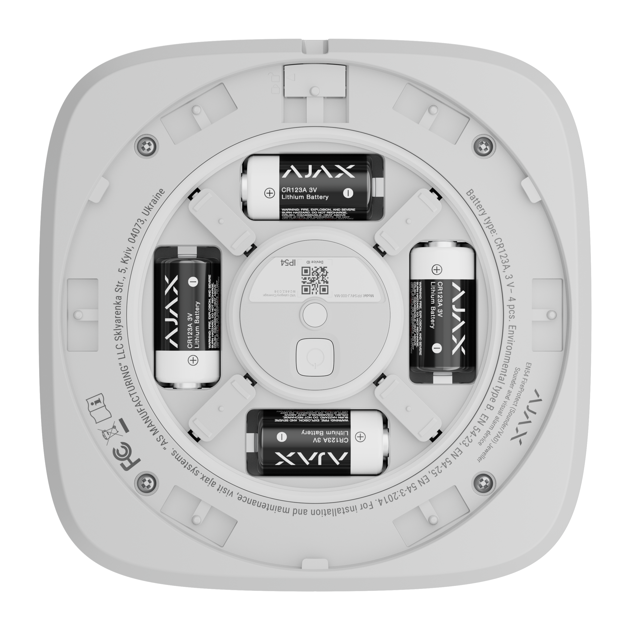 Ajax-Fire EN54 FireProtect (Sounder/VAD) weiß Detailansicht Bild 6 | EPS