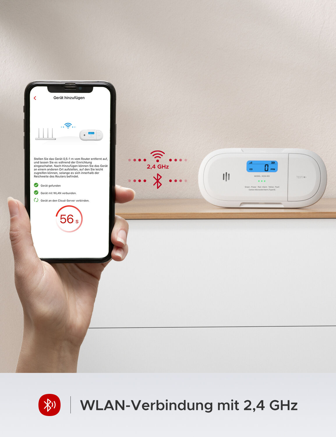 X-Sense XC04-WX WLAN-CO-Melder mit App & LCD
