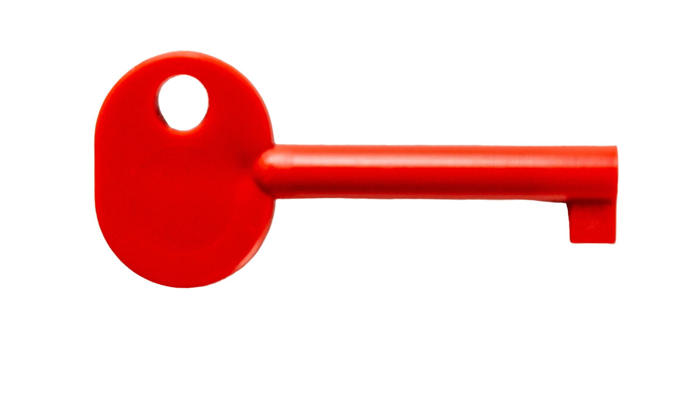 Roter Kunststoffschlüssel für Druckknopfmelder Roter Kunststoffschlüssel für Druckknopfmelder