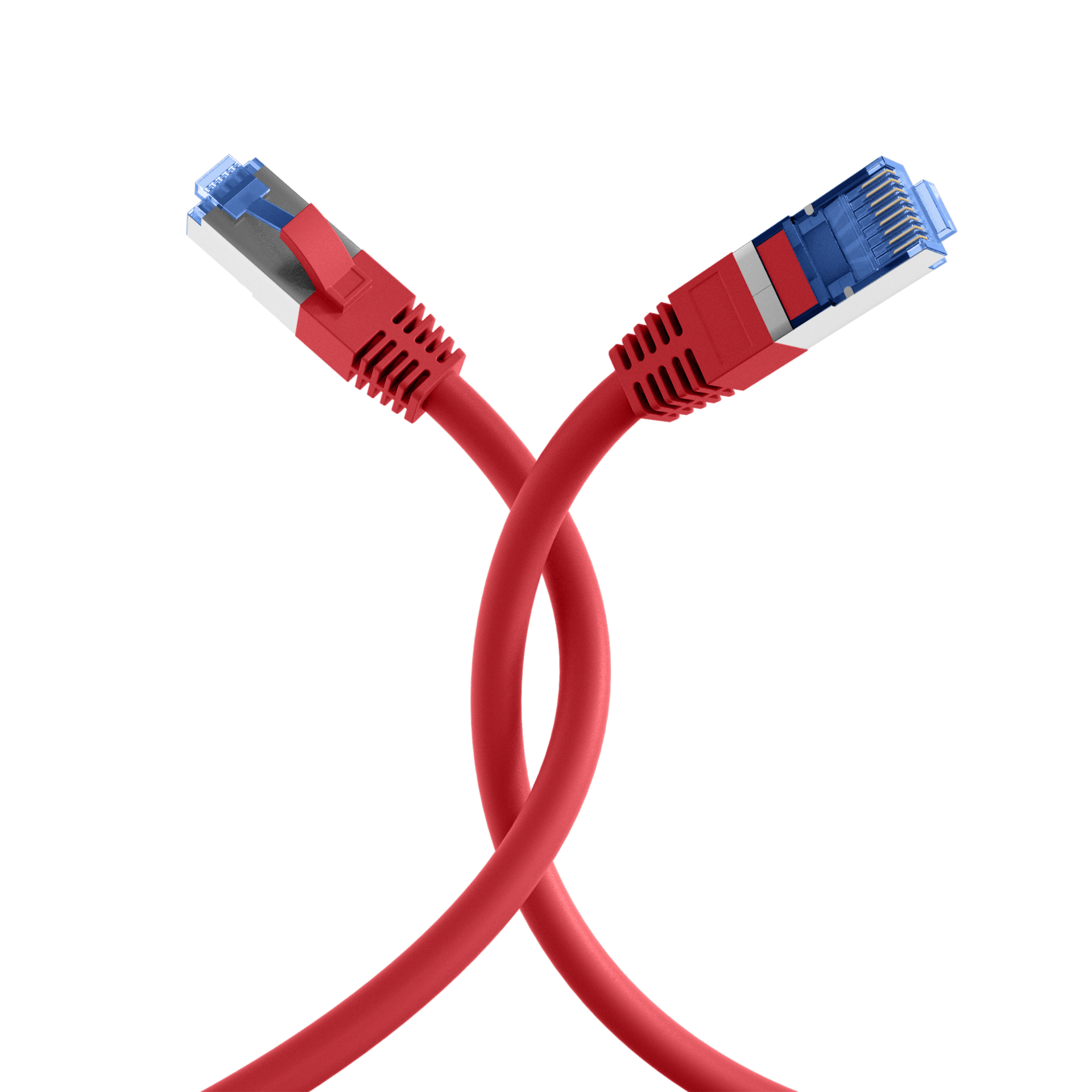 EPS RJ45 Patchkabel Cat.6A S/FTP TPE Cat.7 Rohkabel rot 0,5m Detailansicht Bild 4 | EPS