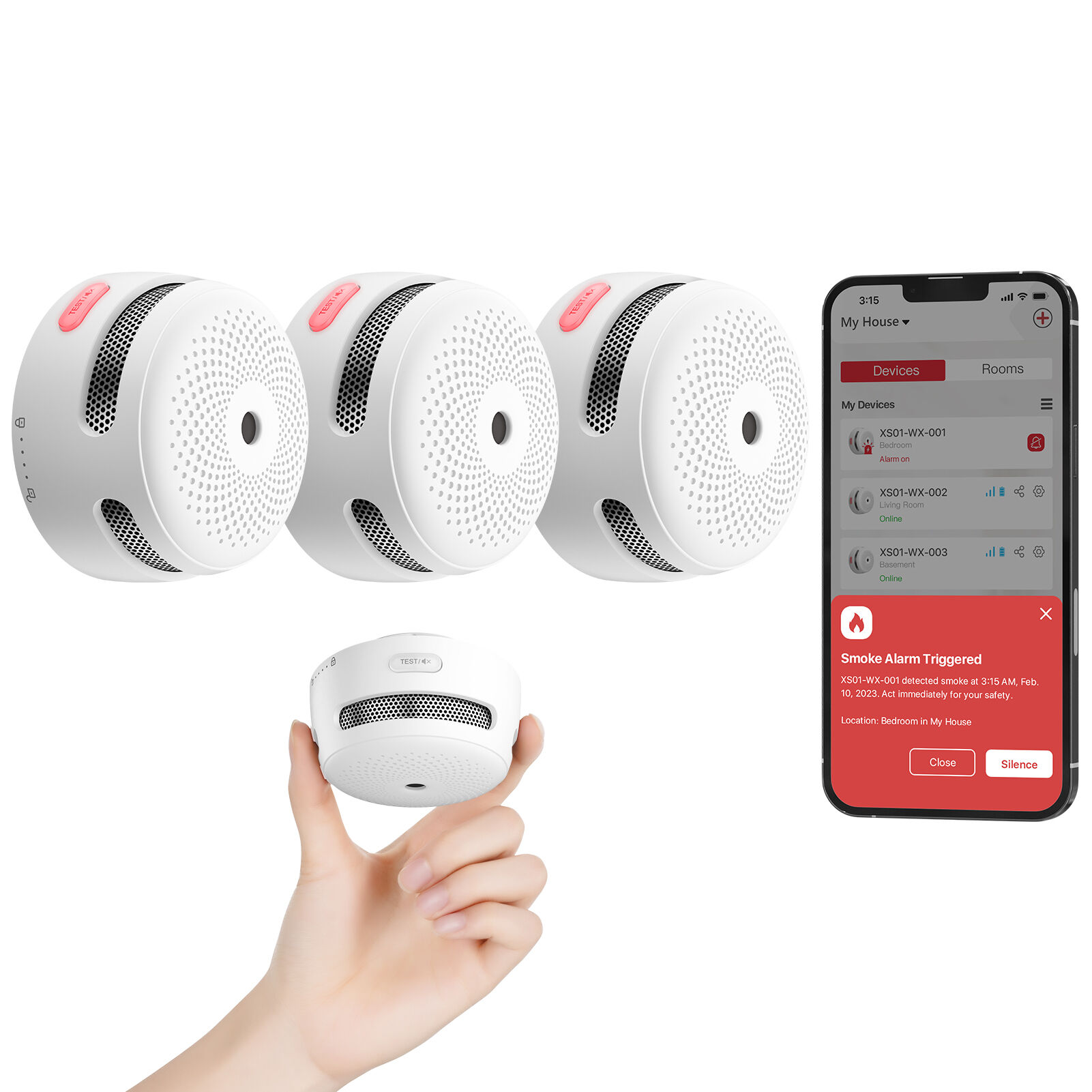 X-Sense XS01-WX WLAN-Rauchmelder, App-Steuerung