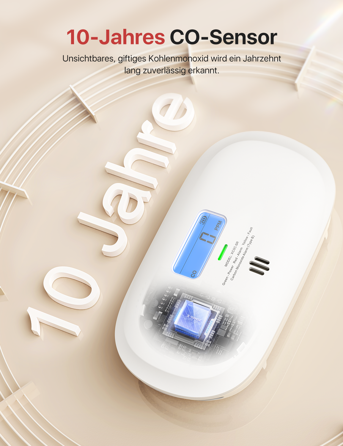 X-Sense XC0C-SR CO-Melder mit LCD-Display