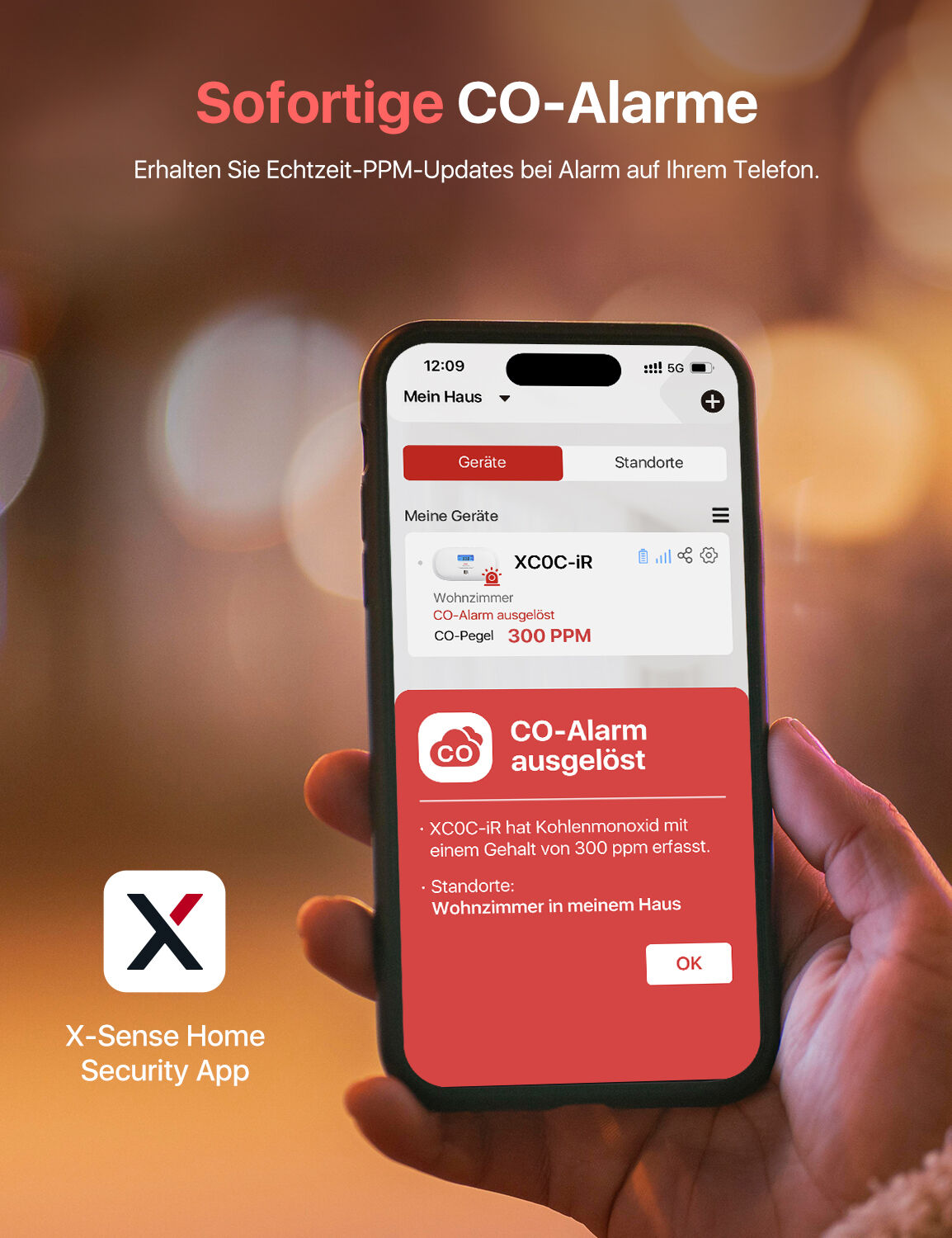 X-Sense XC0C-iR WLAN-CO-Melder mit App-Steuerung
