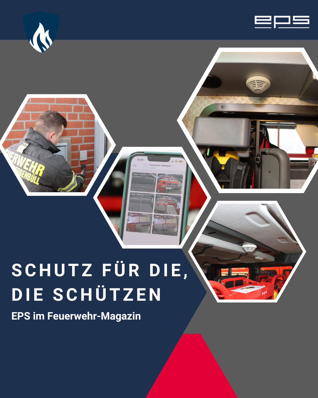 EPS im Feuerwehr-Magazin: Schutz für die, die schützen Werbung, Plakat, Person